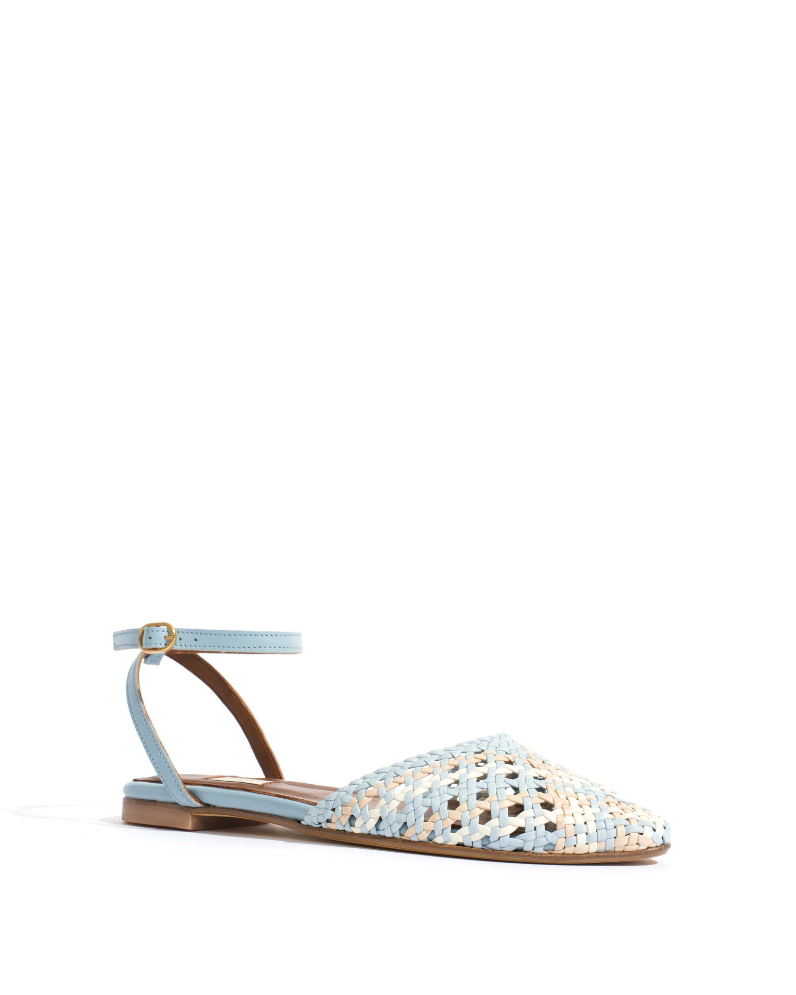 Senara 10 Hand-braided leather Lichen blue mix