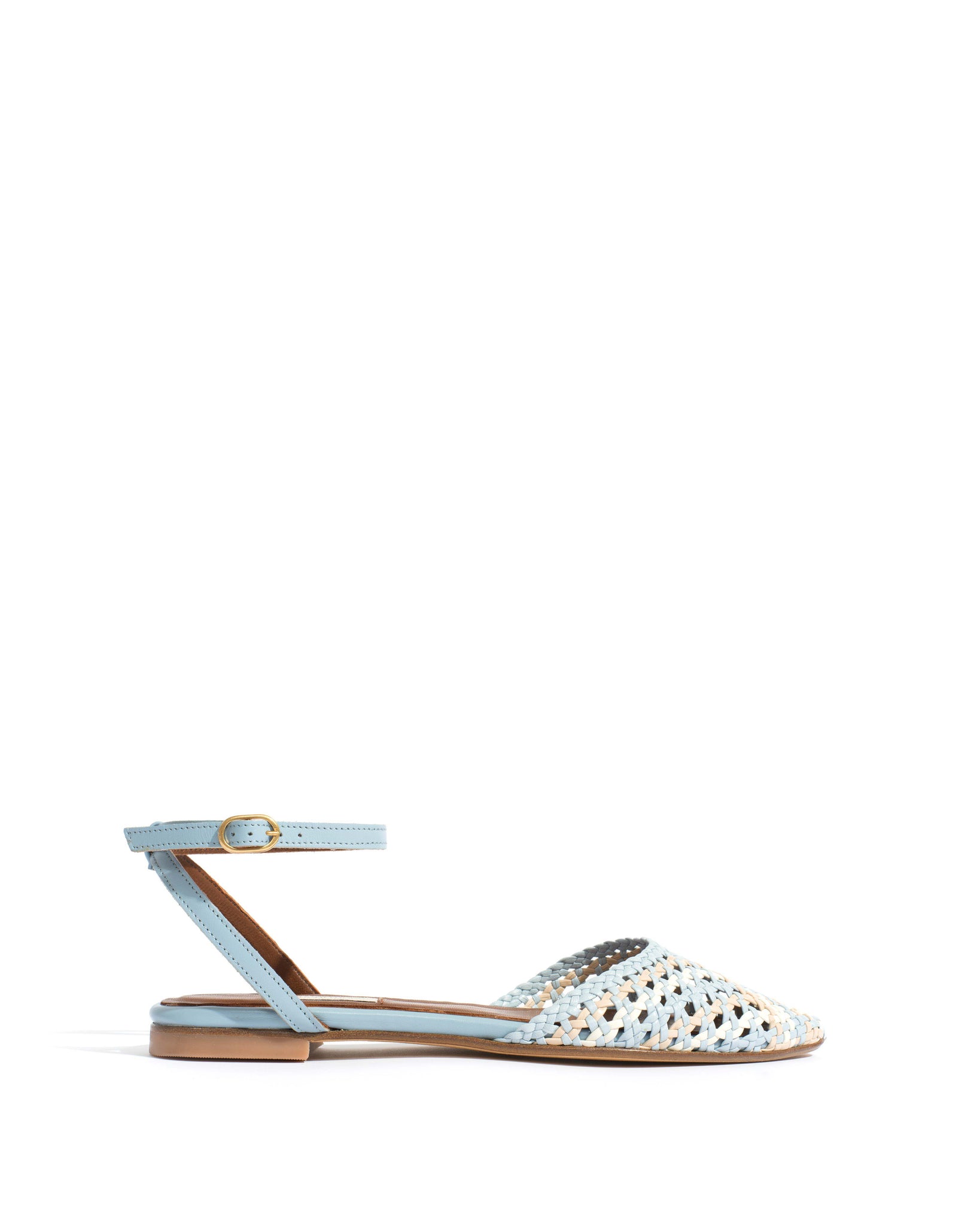 Senara 10 Hand-braided leather Lichen blue mix