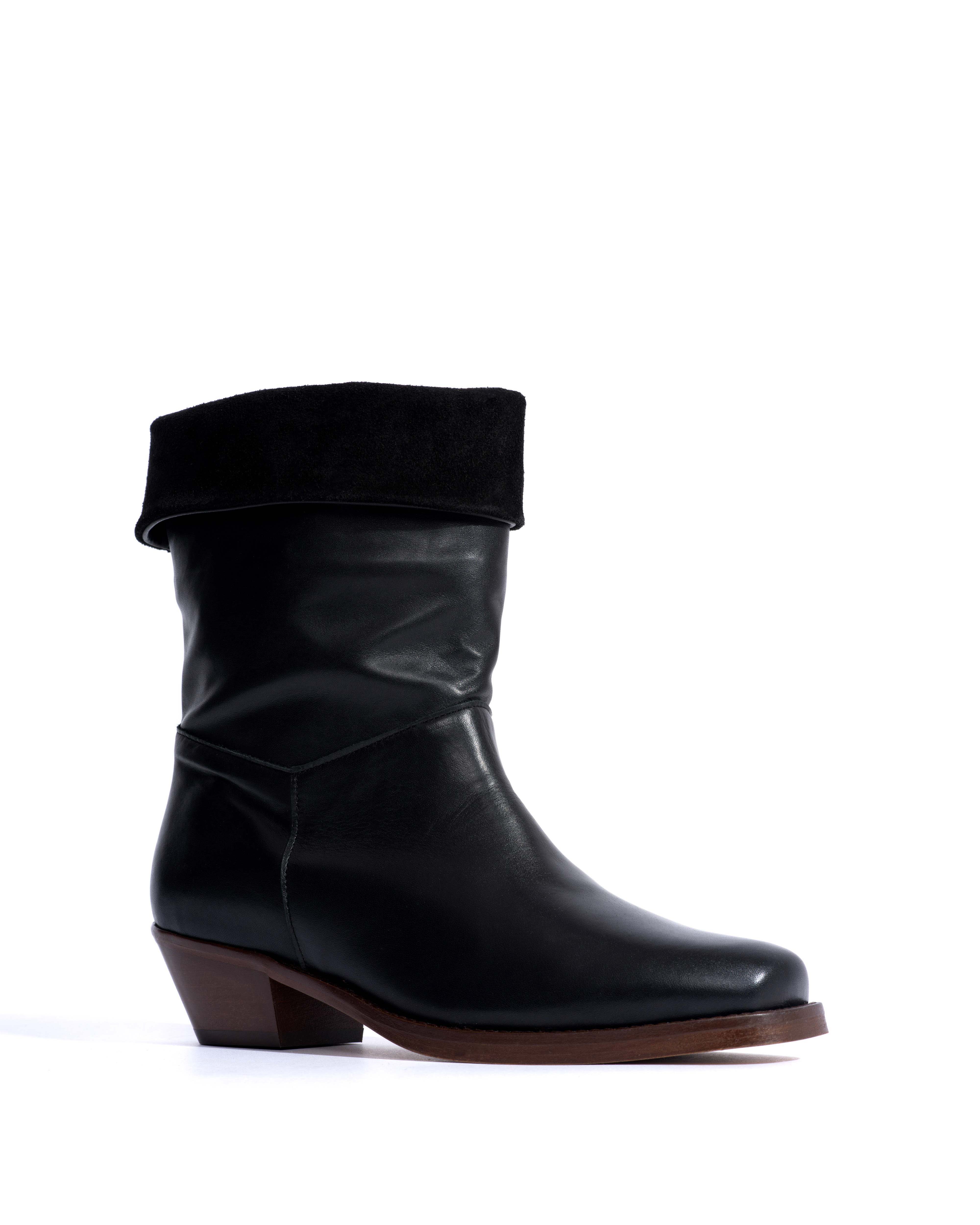 Patricia Soft calf & suede leather Black
