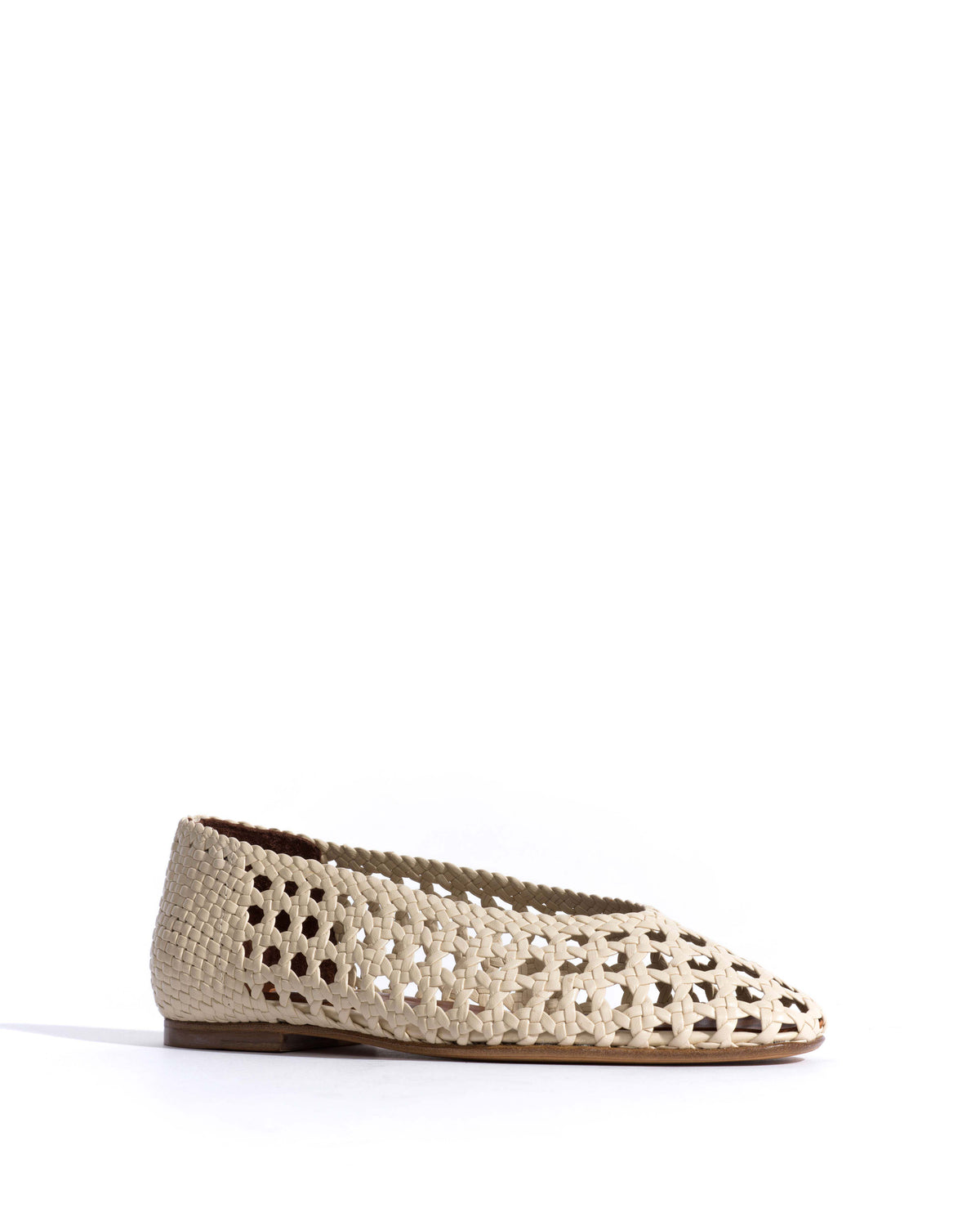 Sessi 10 hand-braided Hand-braided leather White sand