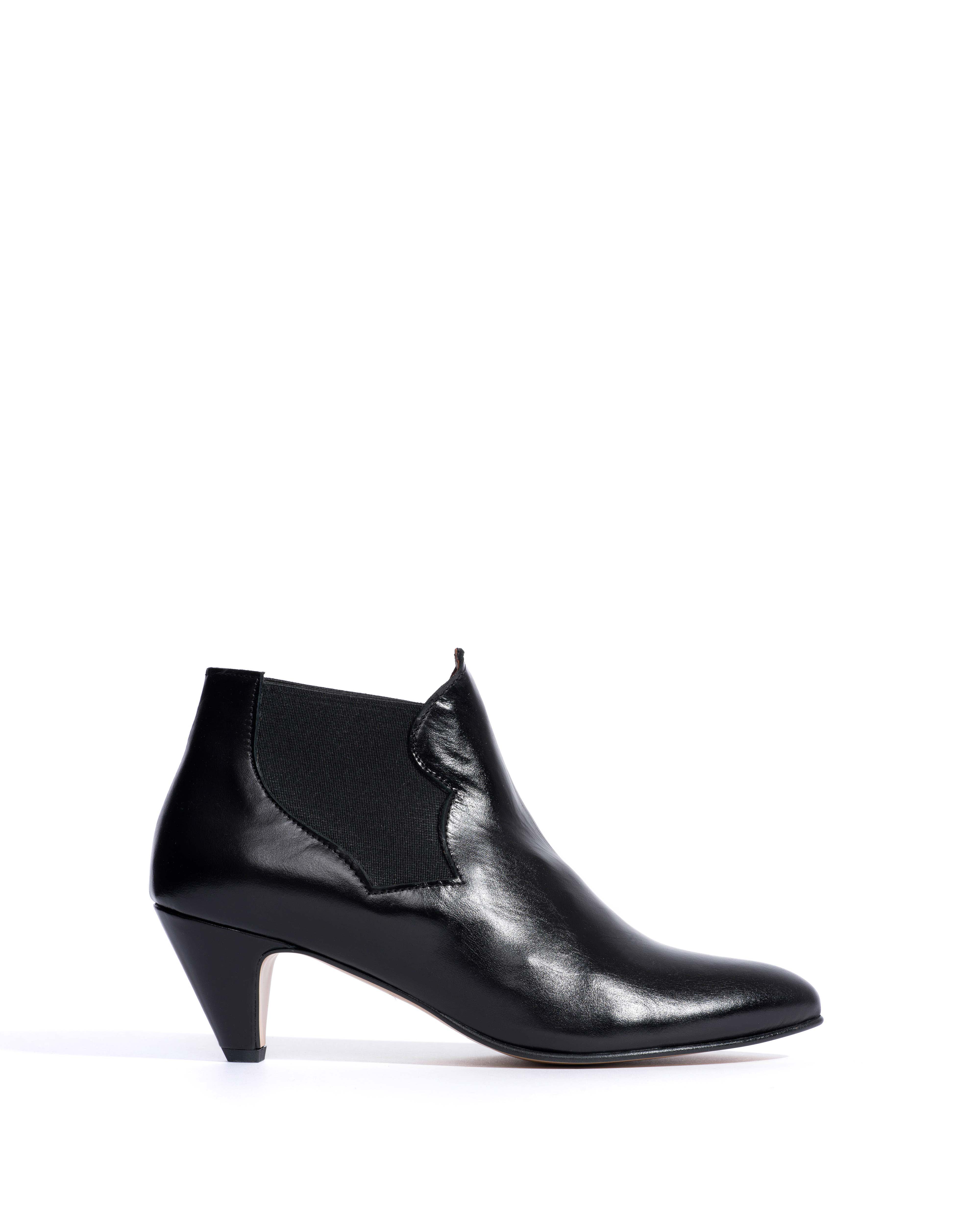 Shalli 50 stiletto Crinkled polished goat Black
