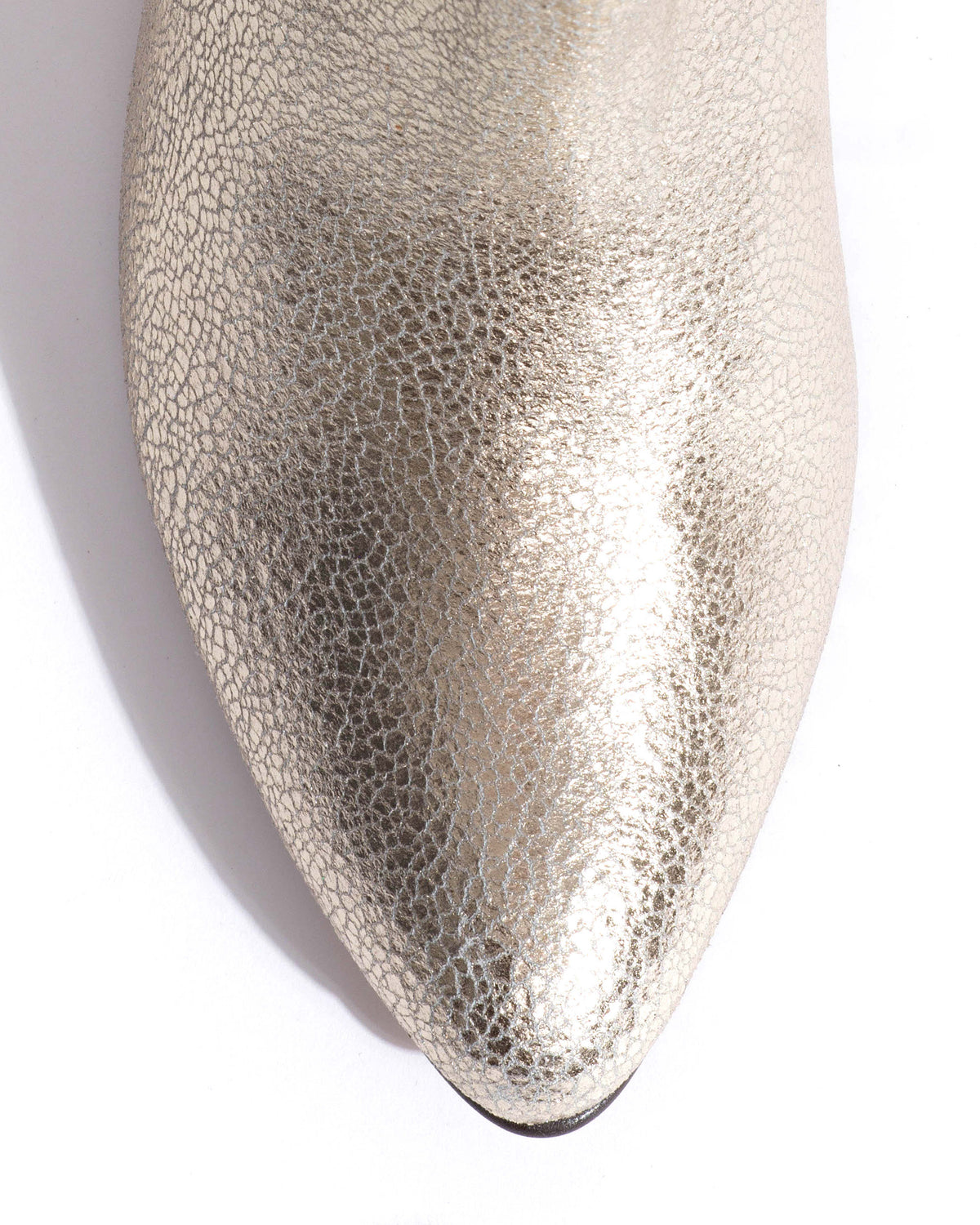 Valle 50 stiletto Crackled metallic goat Champagne
