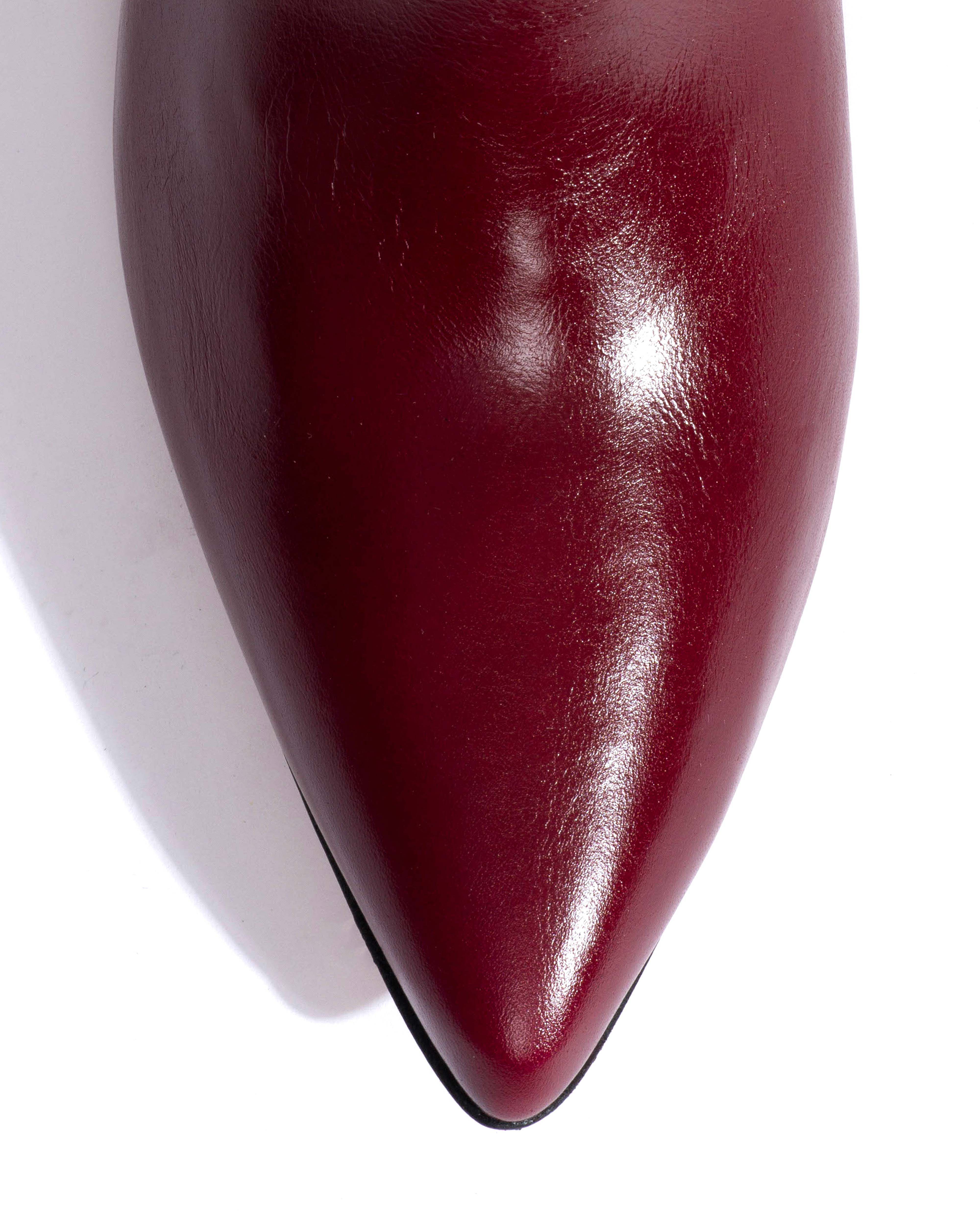 Hicha 40 stiletto Crinkled soft calf & suede leather Pomegranate