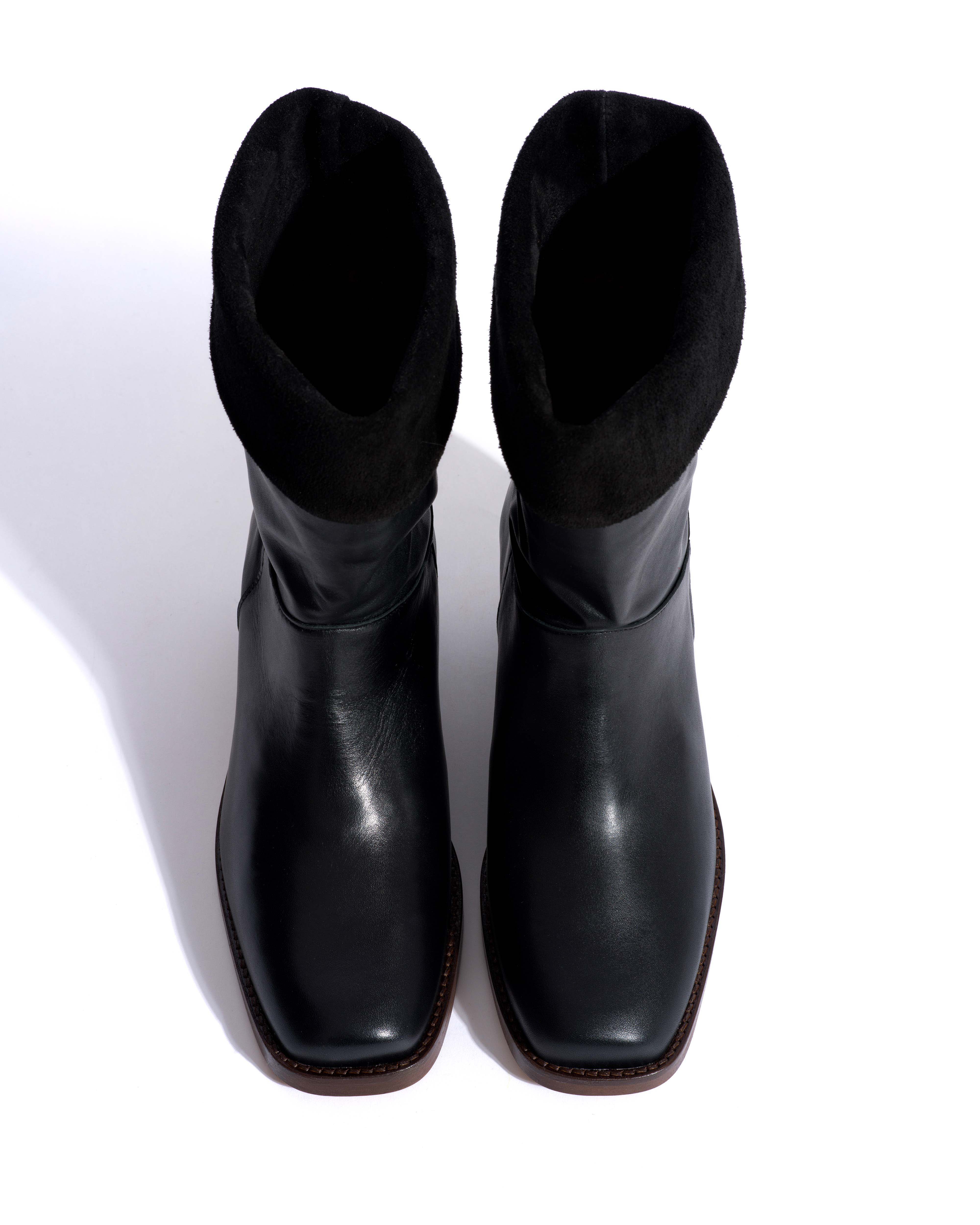 Patricia Soft calf & suede leather Black
