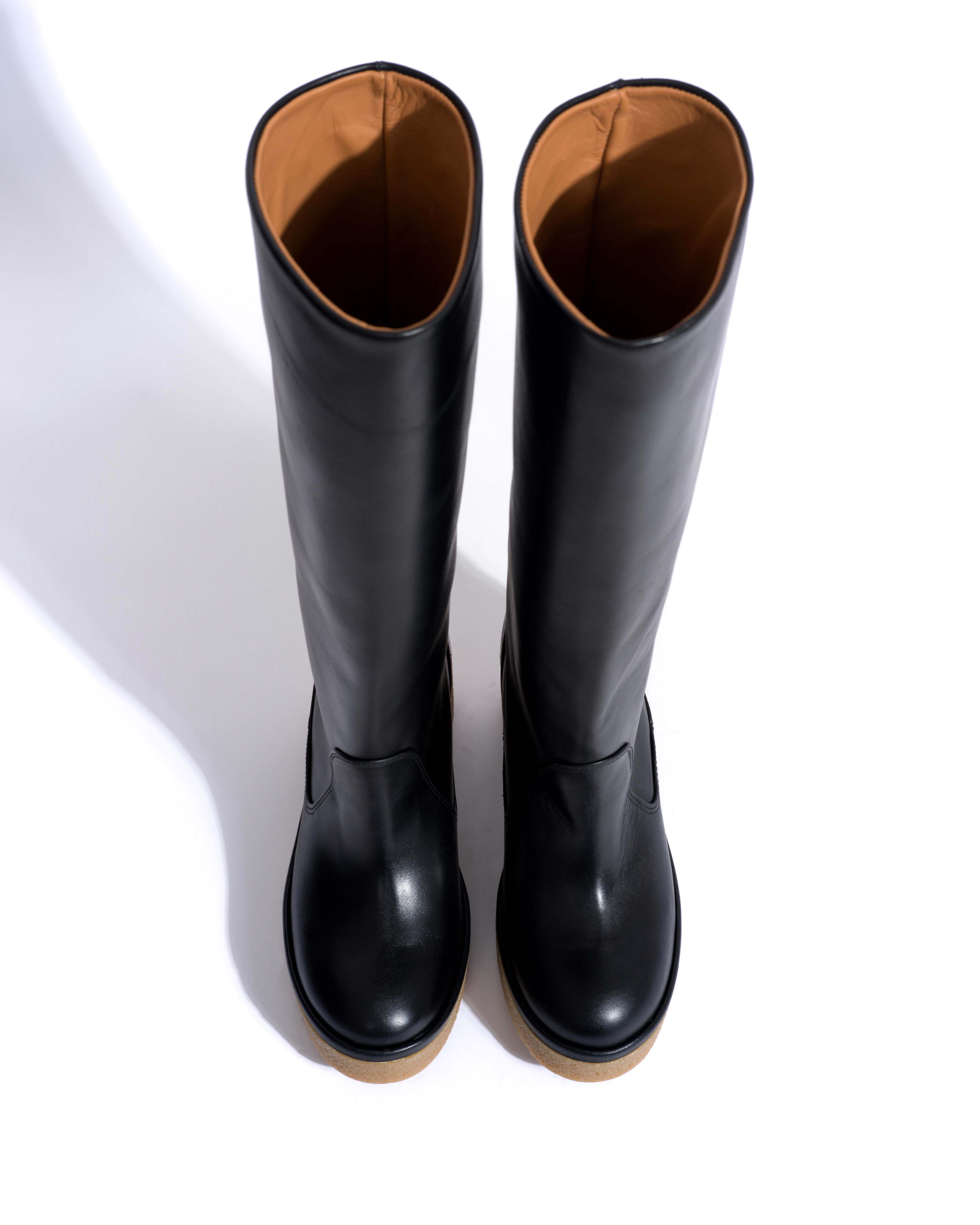 Valle 65 platform Soft calf & sole Black & natural