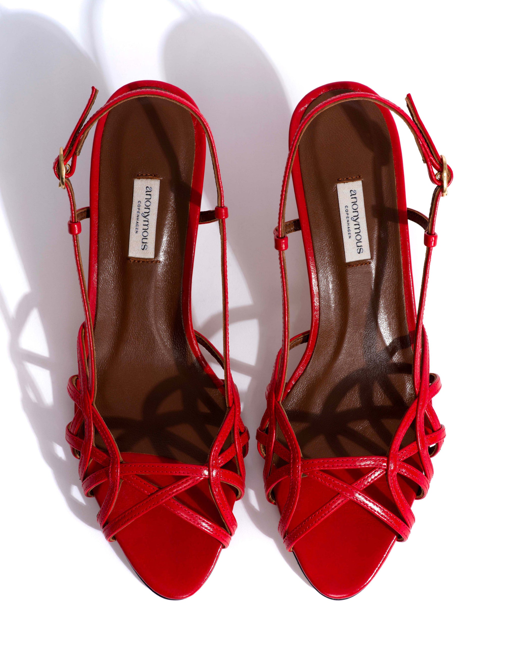 Scarlett 50 kitten Crinkled polished goat Scarlet - Anonymous Copenhagen Heels