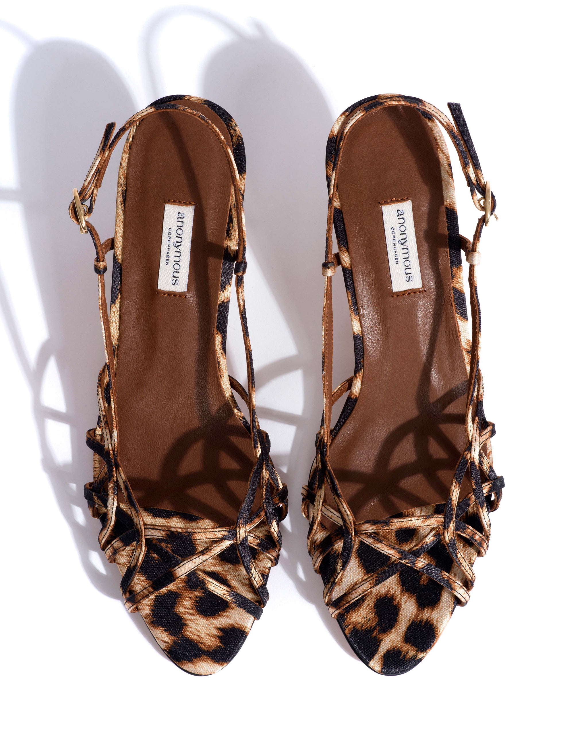 Scarlett 50 kitten Satin print Leopard - Anonymous Copenhagen Heels