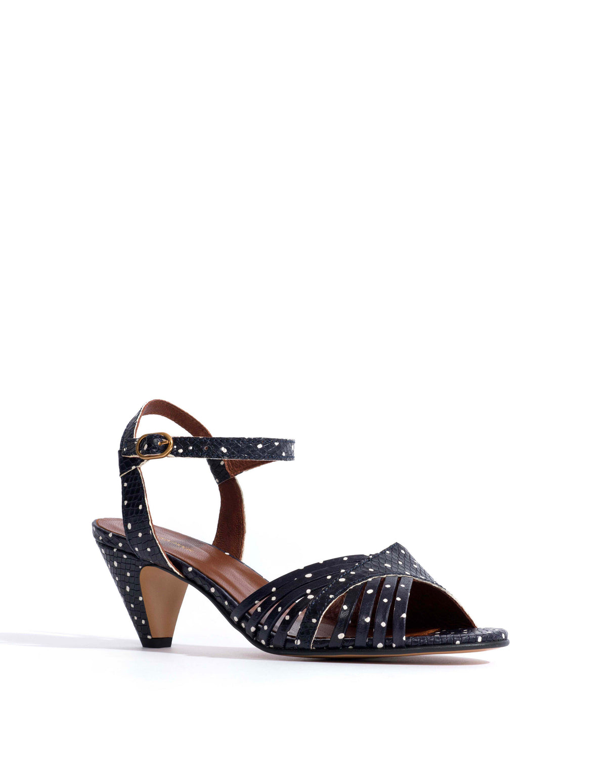 Hermine 50 stiletto Spotted snake calf Midnight blue