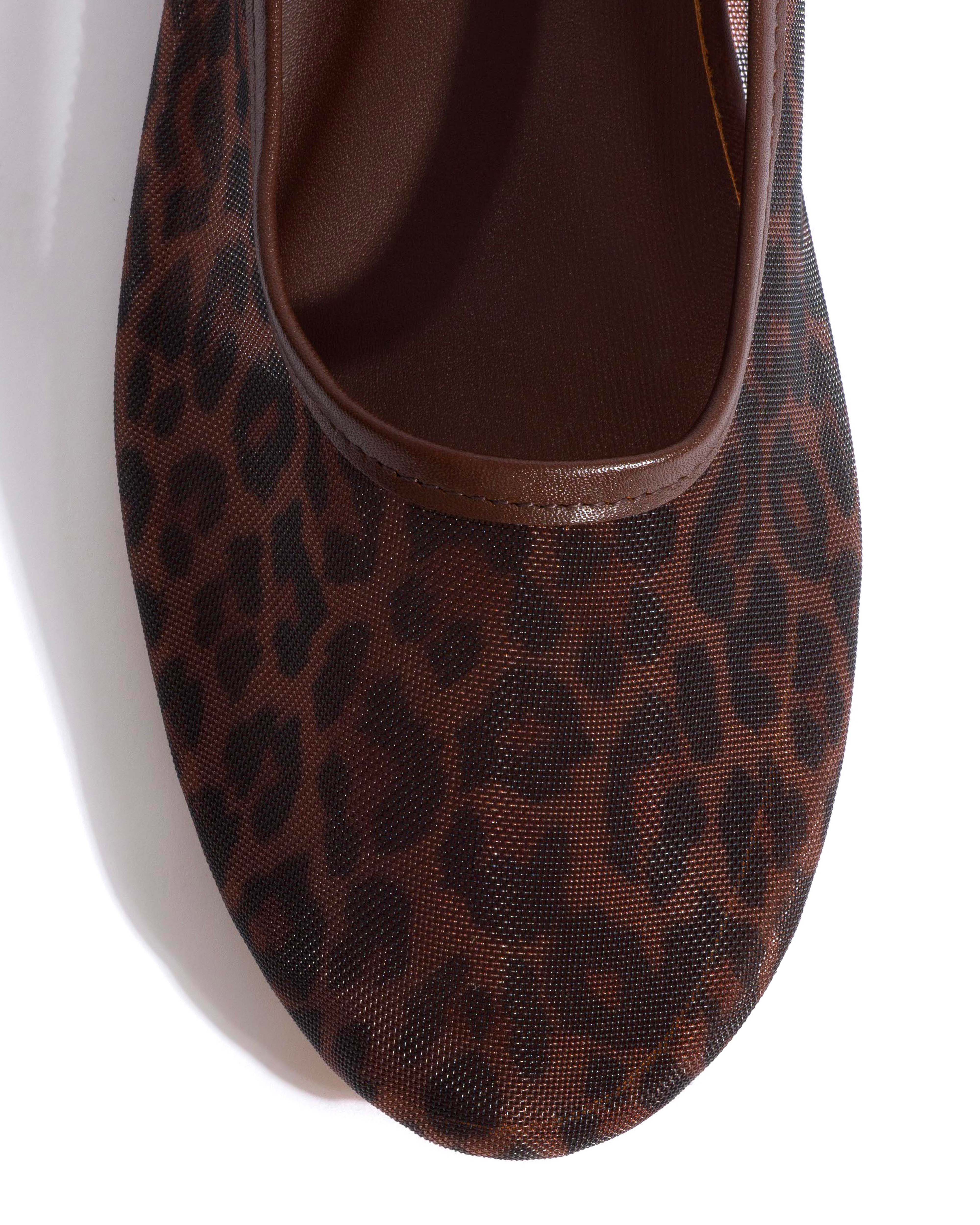 Sacha mesh Shiny lamb & mesh Chocolate & leopard