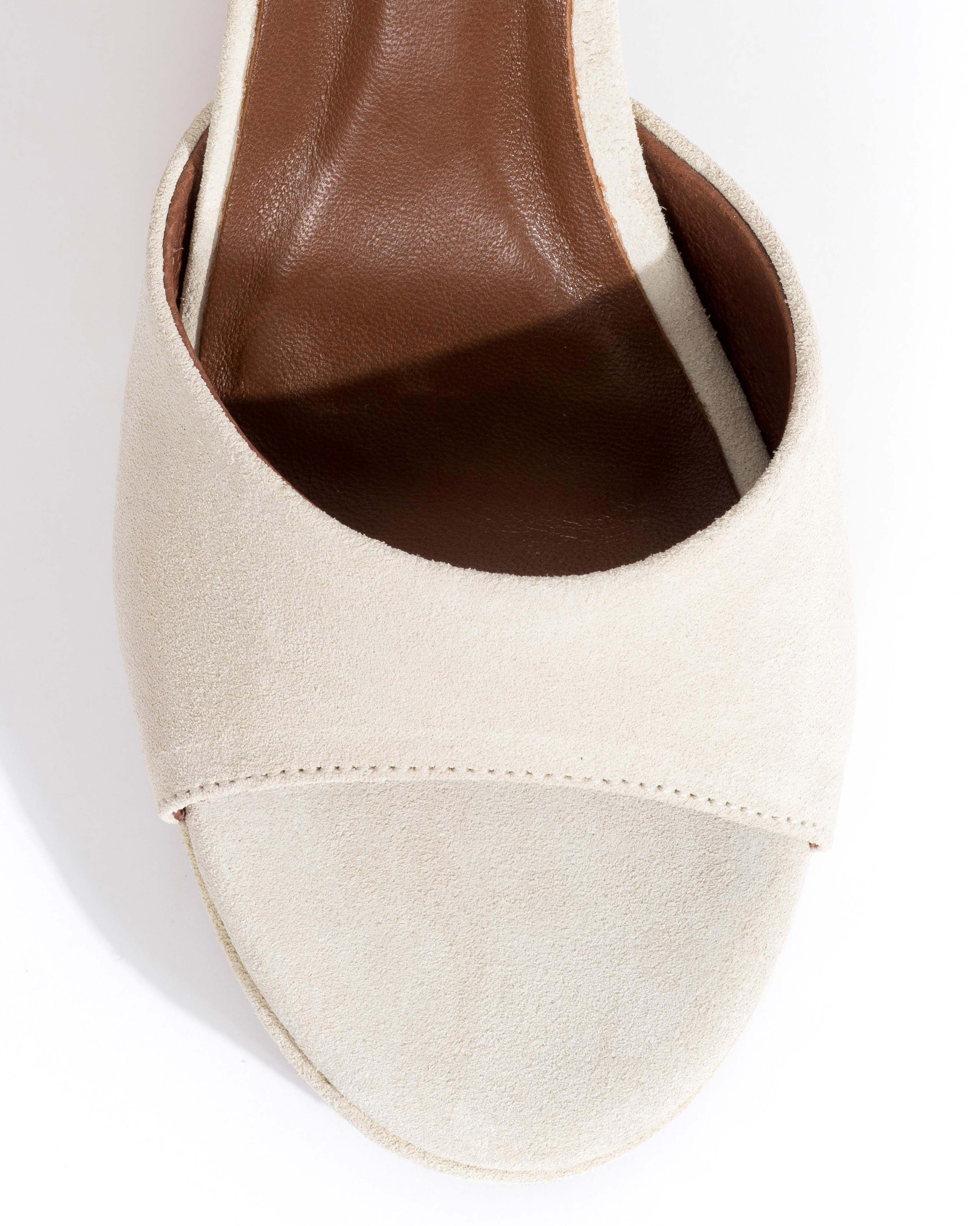 Jolie 85 platform Calf suede Antique white