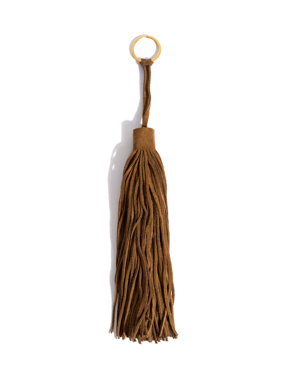 Langley fringe keyring Calf suede Cinnamon