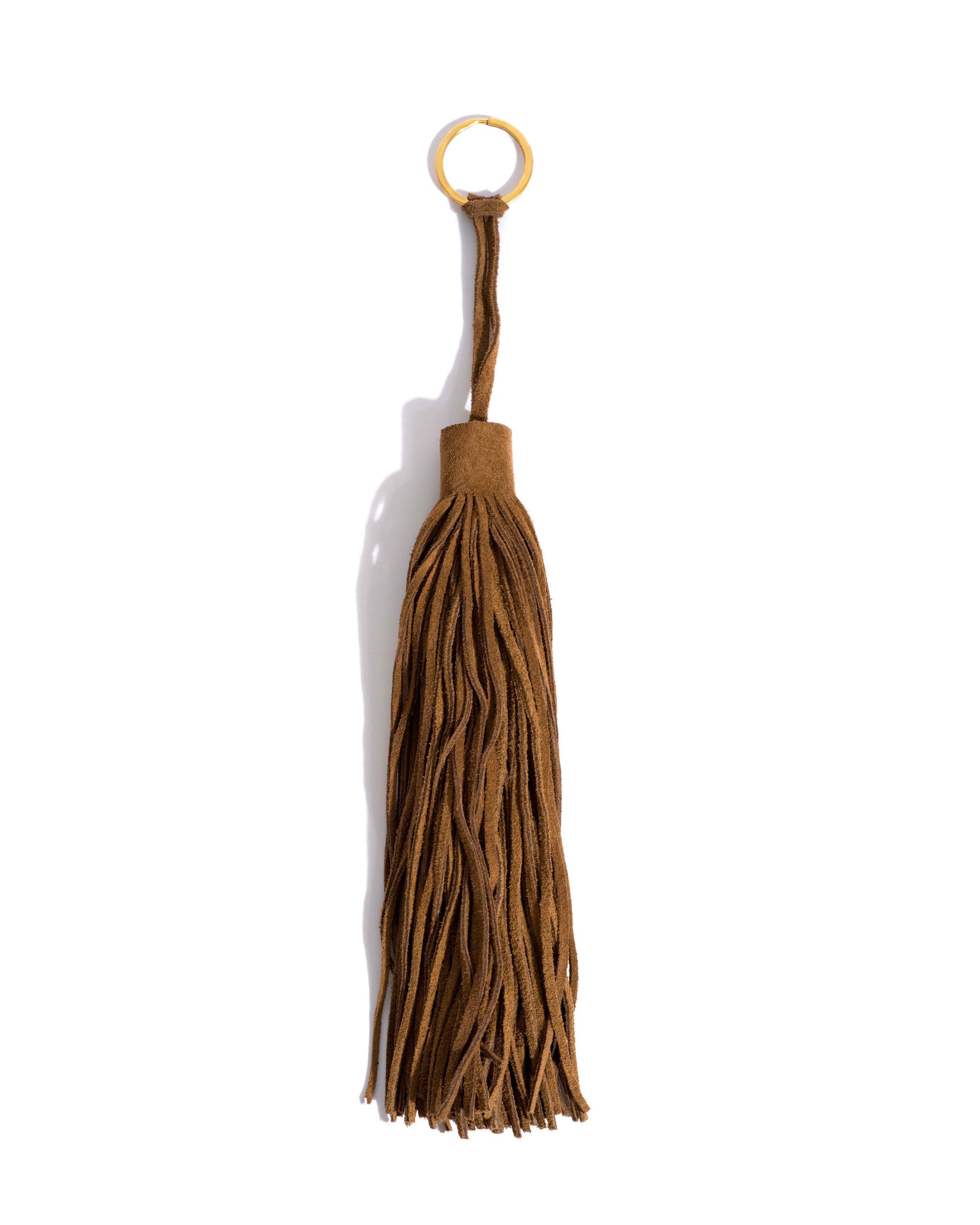 Langley fringe keyring Calf suede Cinnamon - Anonymous Copenhagen Small Leather Goods
