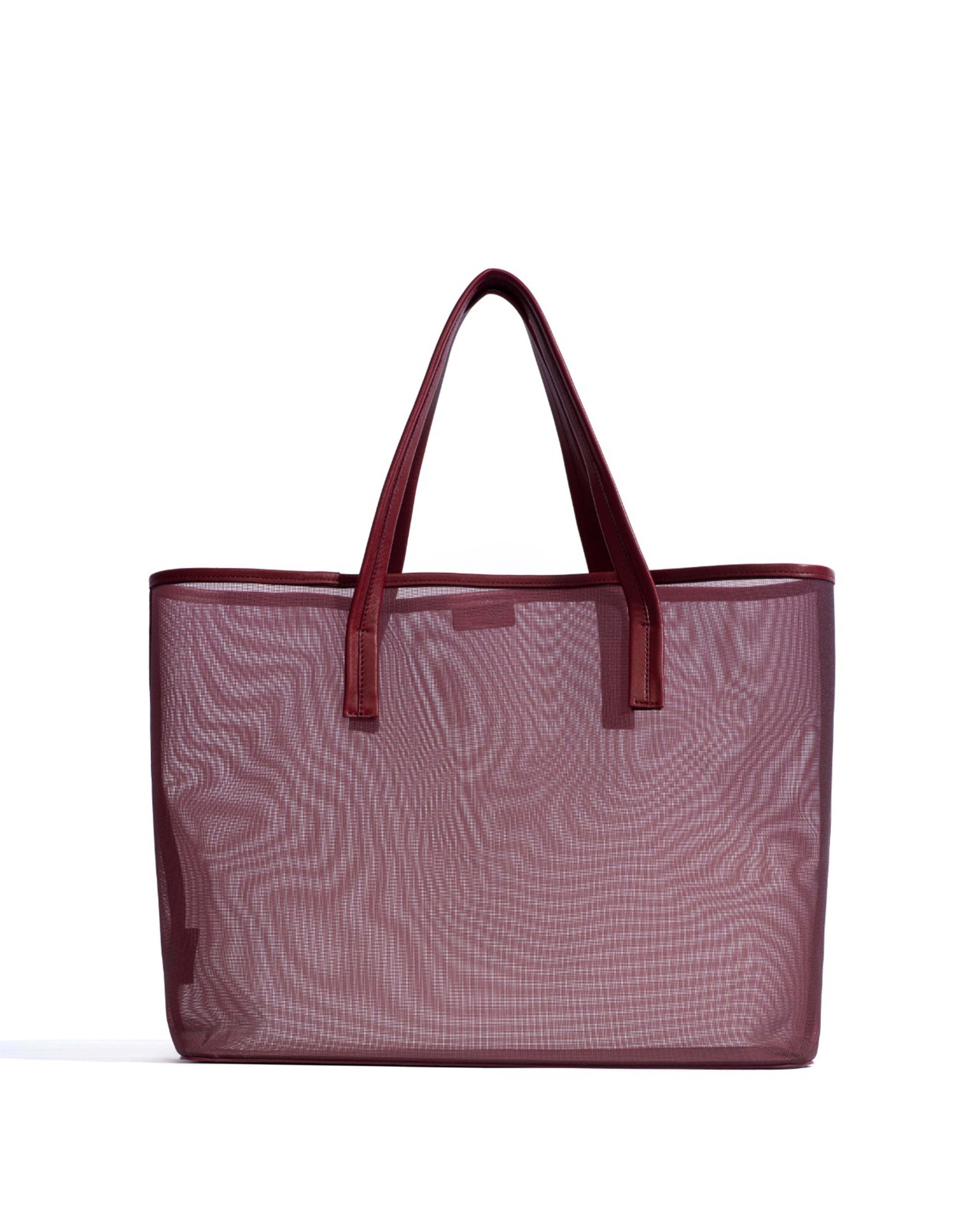 Ruba shopper mesh Shiny lamb & mesh Pomegranate - Anonymous Copenhagen Bags