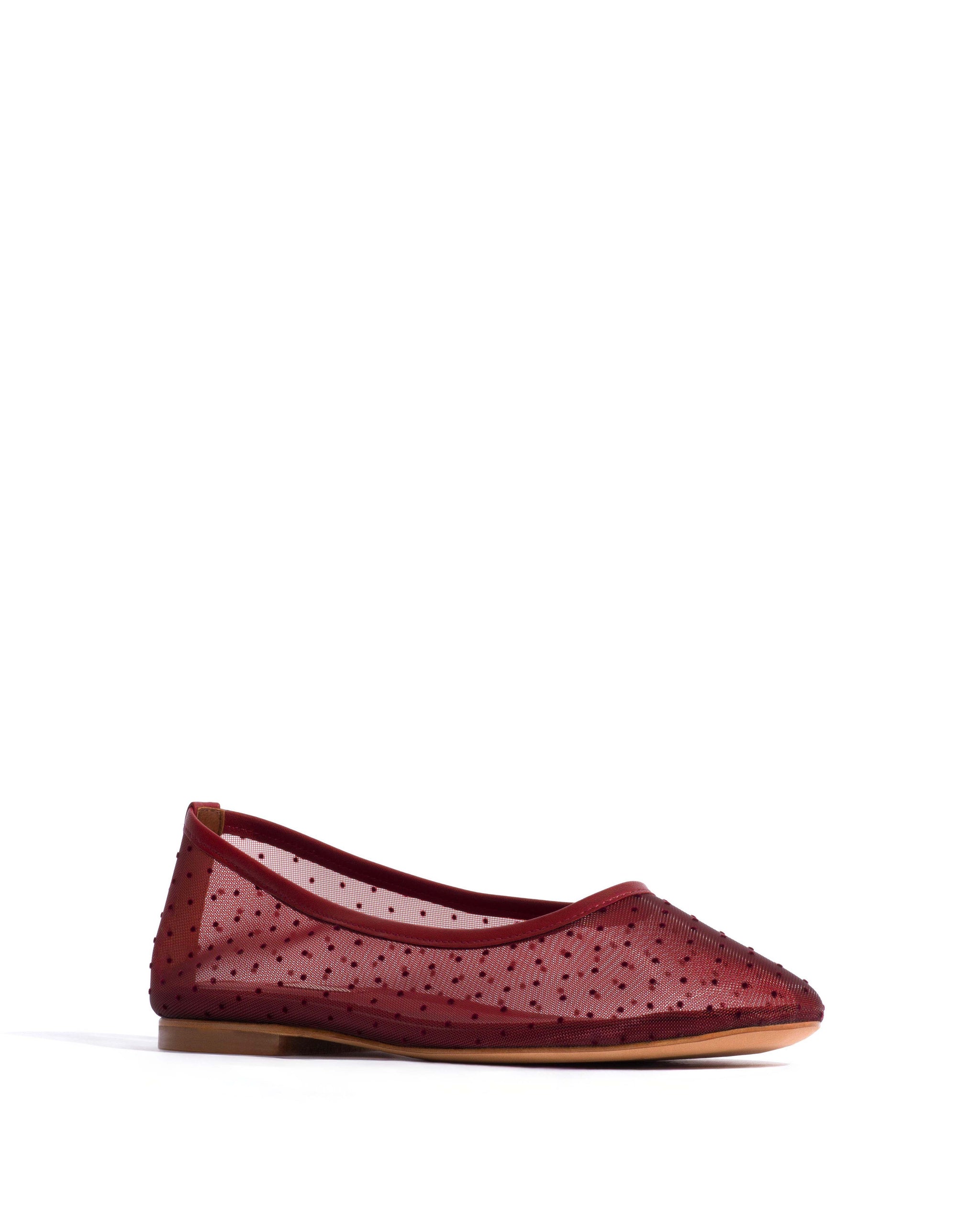 Sacha mesh Shiny lamb & dot velvet mesh Pomegranate - Anonymous Copenhagen Flat-loafers & ballerinas & pumps