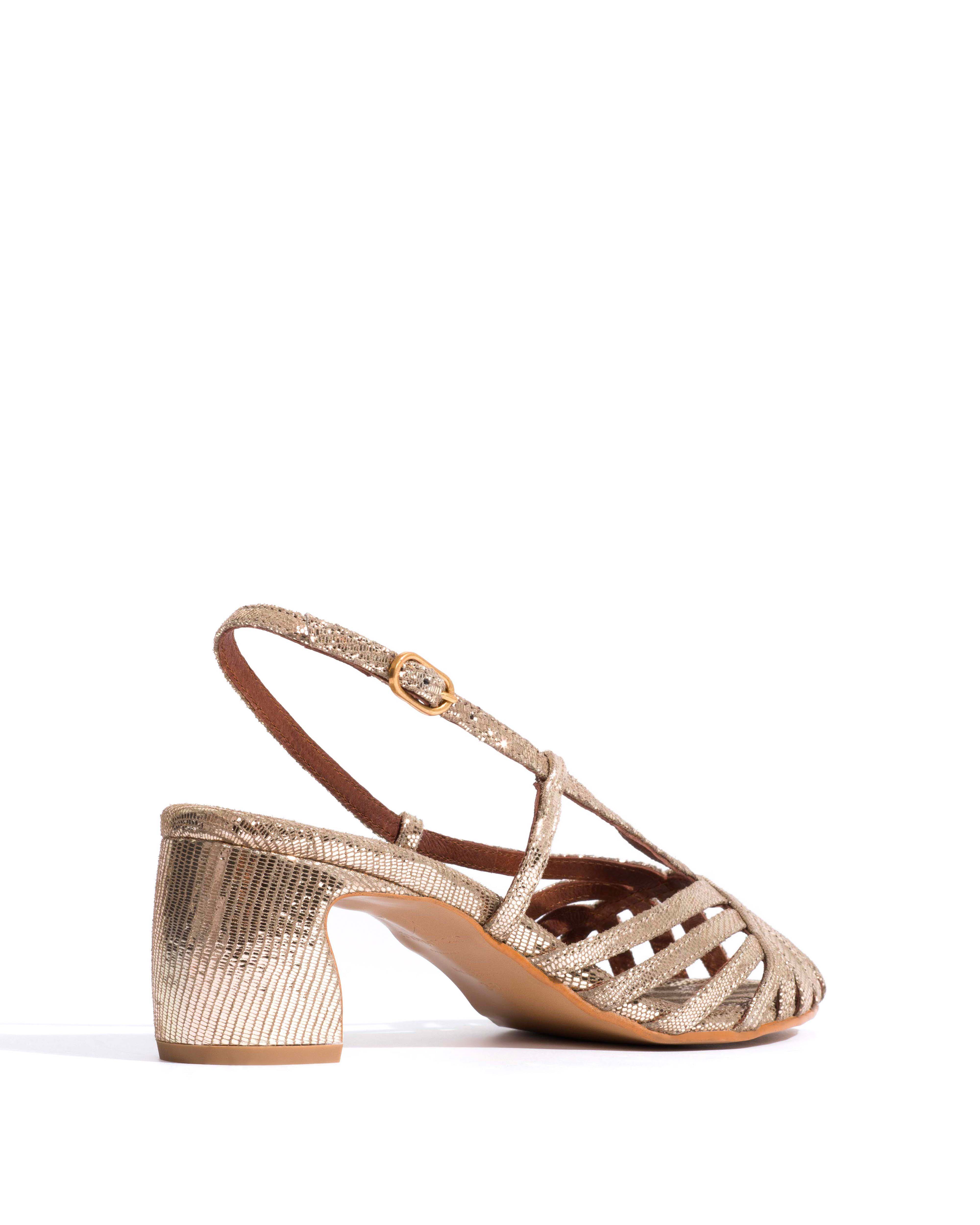 Briddie 50 Lizard metallic goat Vintage champagne