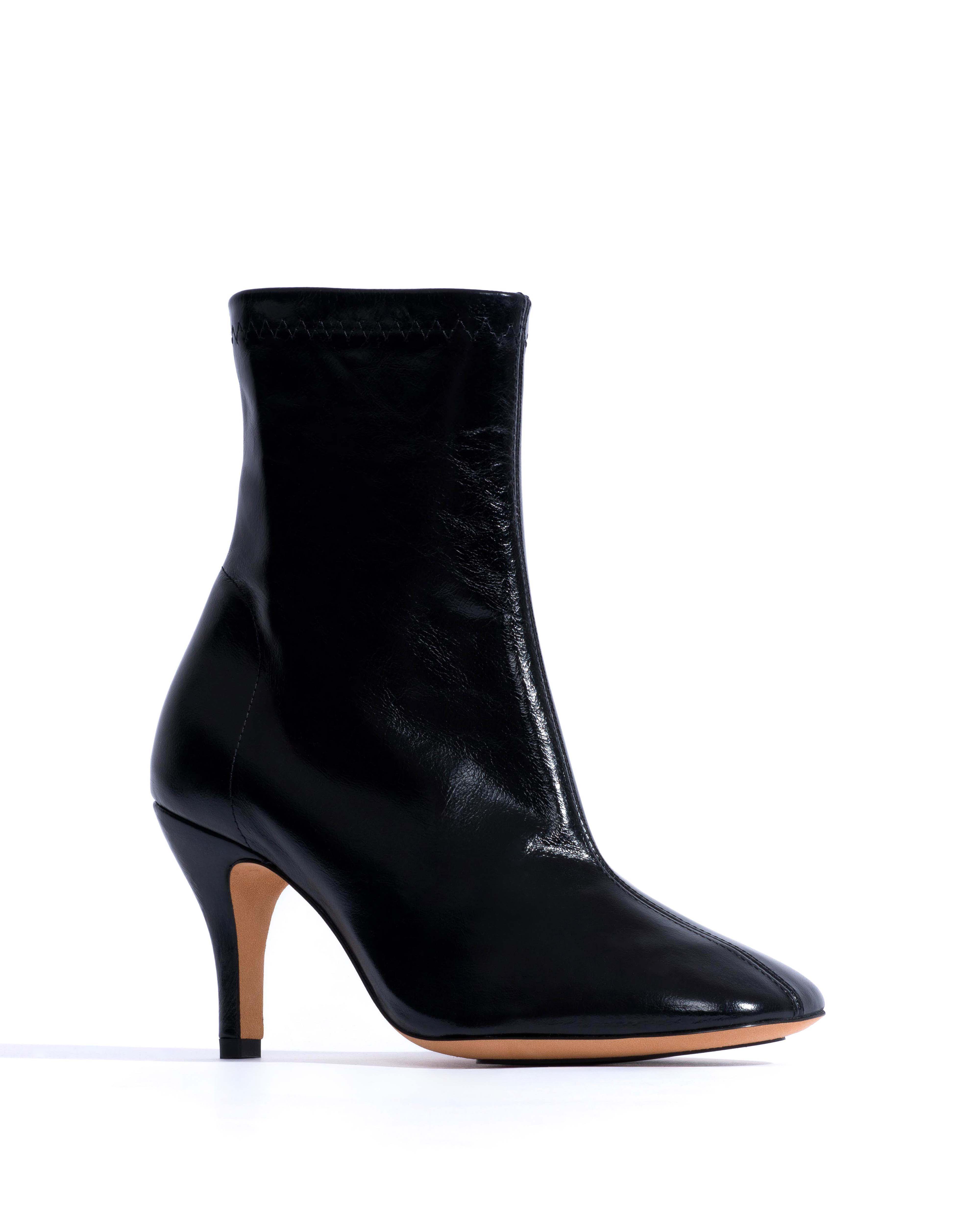 Adriana 80 Crinkled polished goat Black