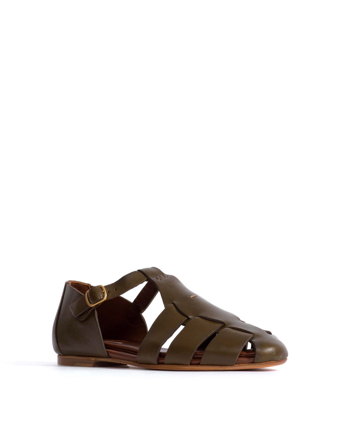 Lain flats Vegetal soft calf Forrest green