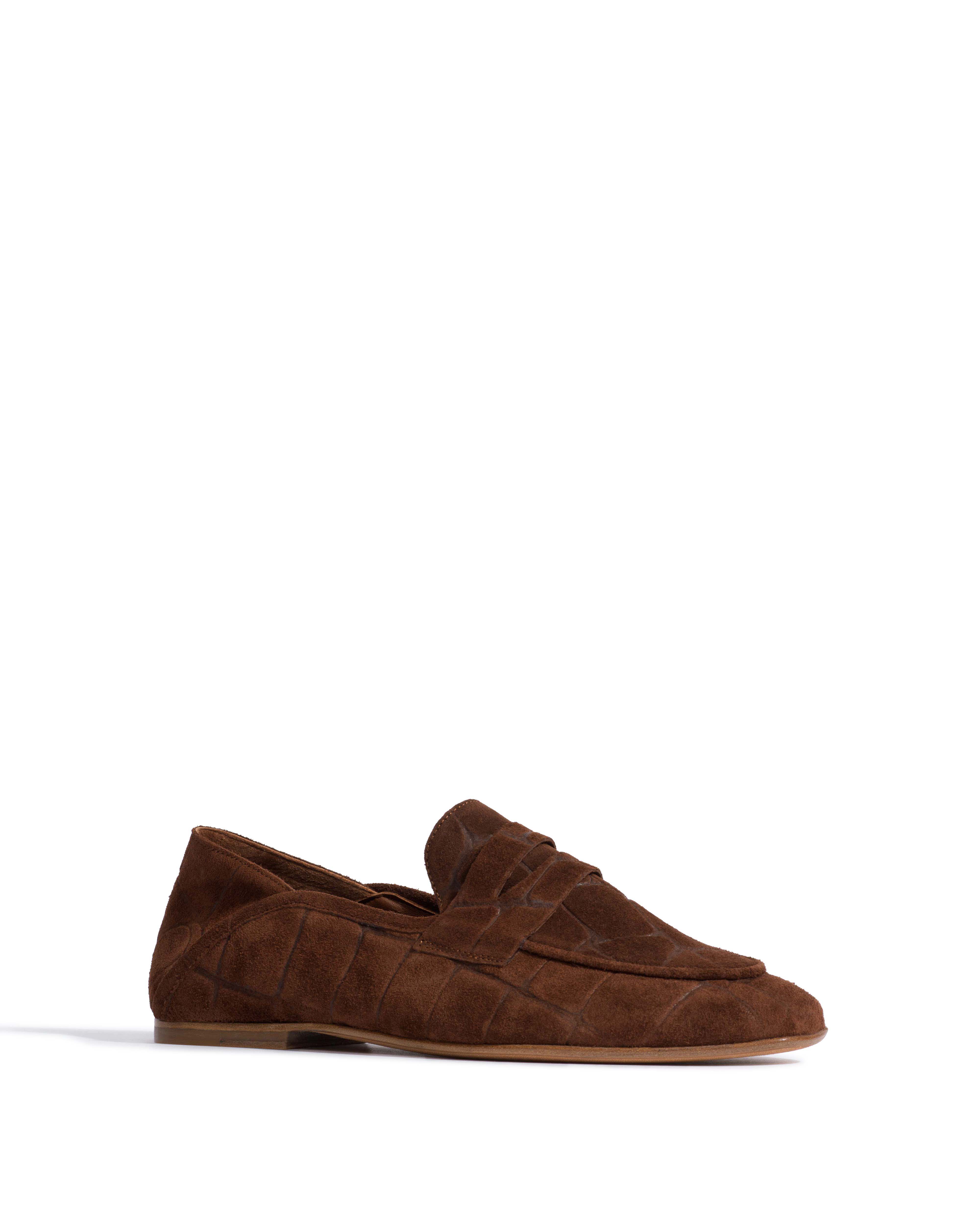 Lindsay Croco calf suede Chocolate