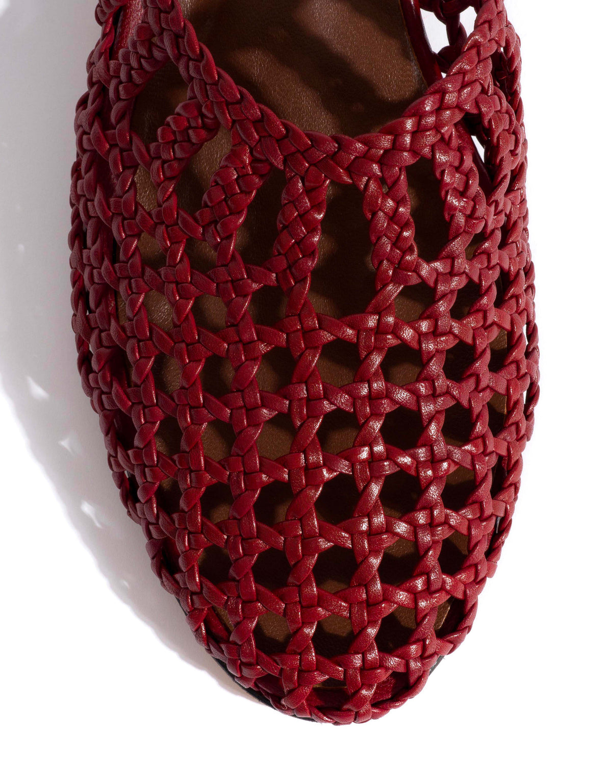 Sabrina 40 hand-braided leather Pomegranate