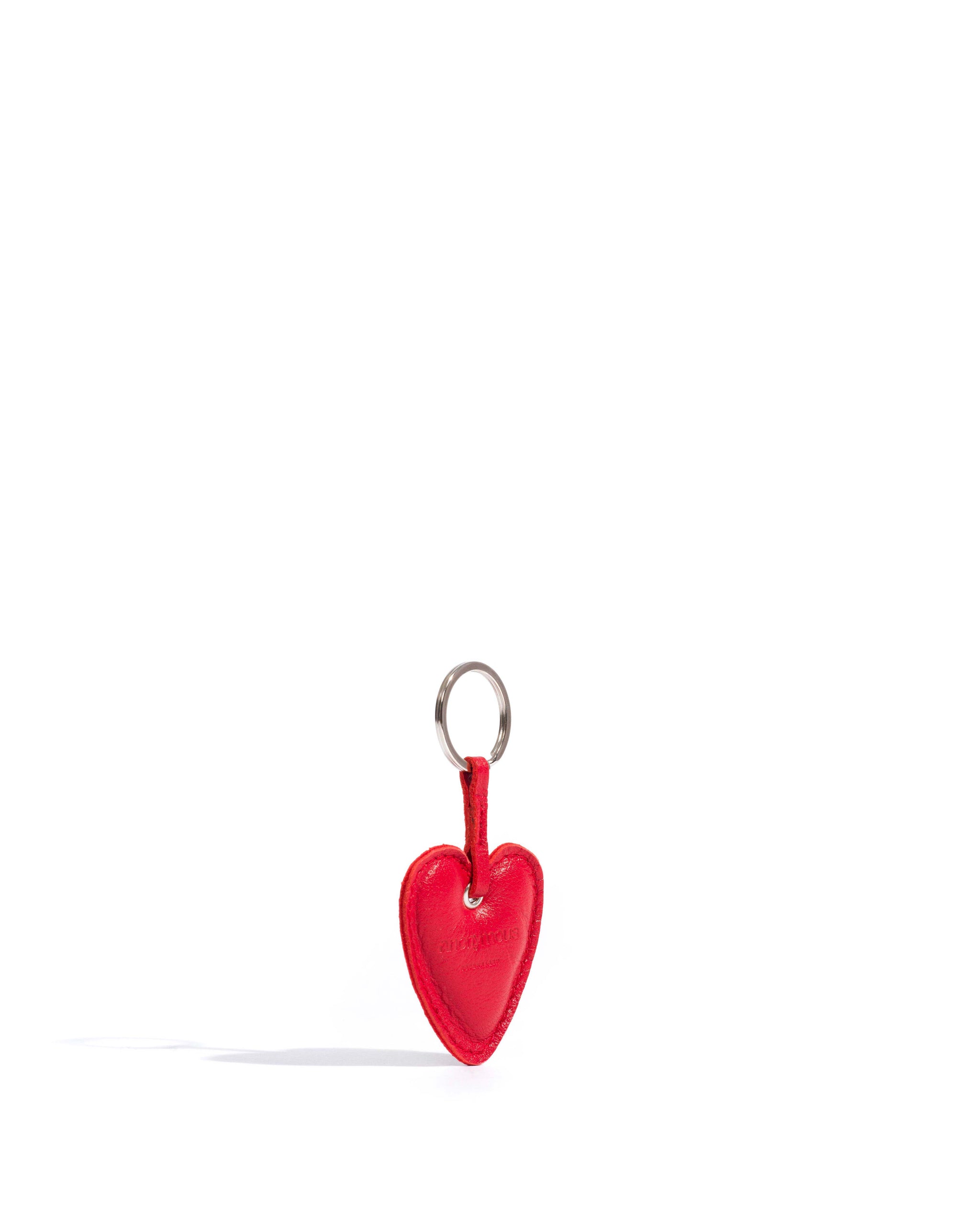Heart keyring Shiny lamb Ruby red - Anonymous Copenhagen Small Leather Goods