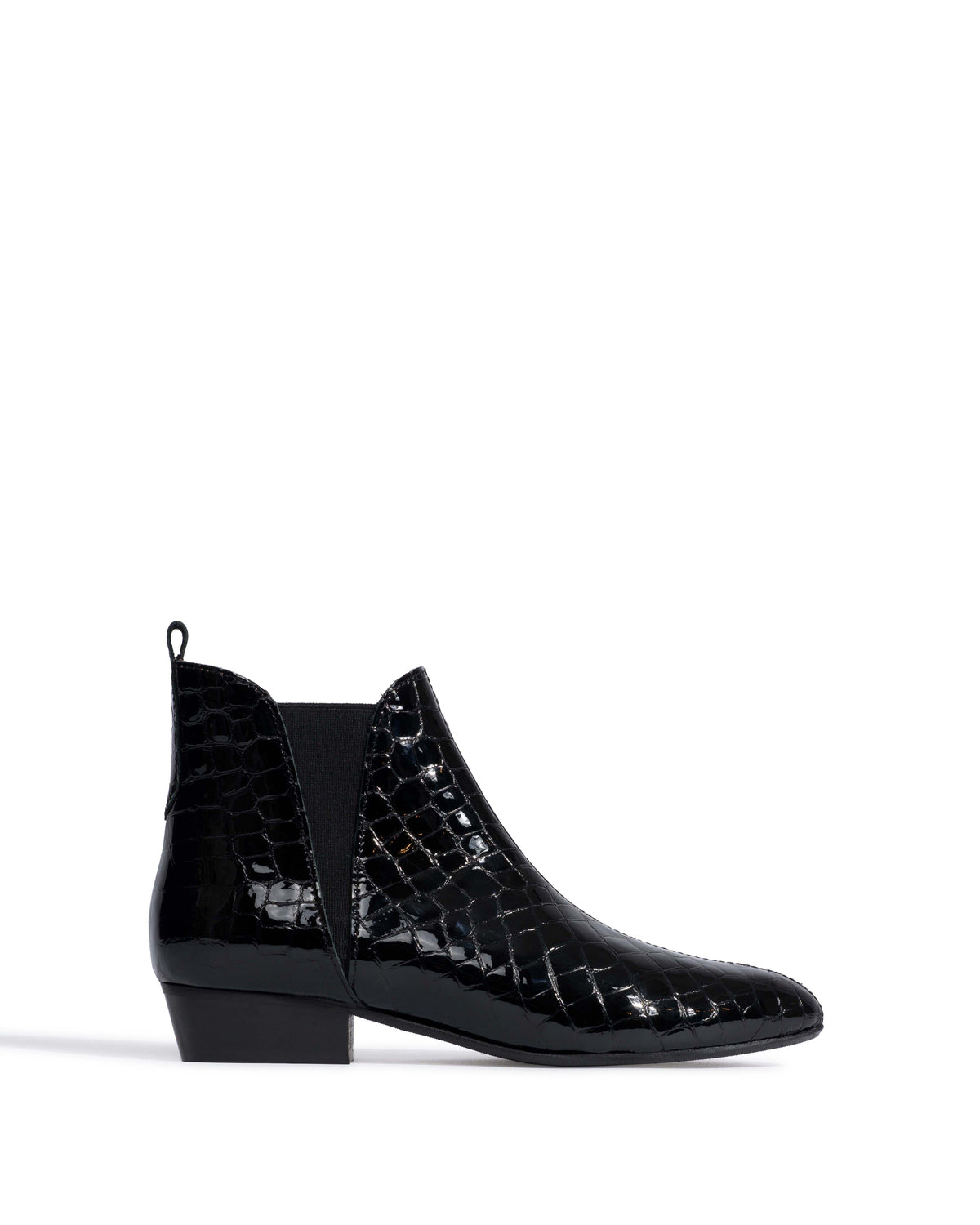 Rita Polished croco calf Black