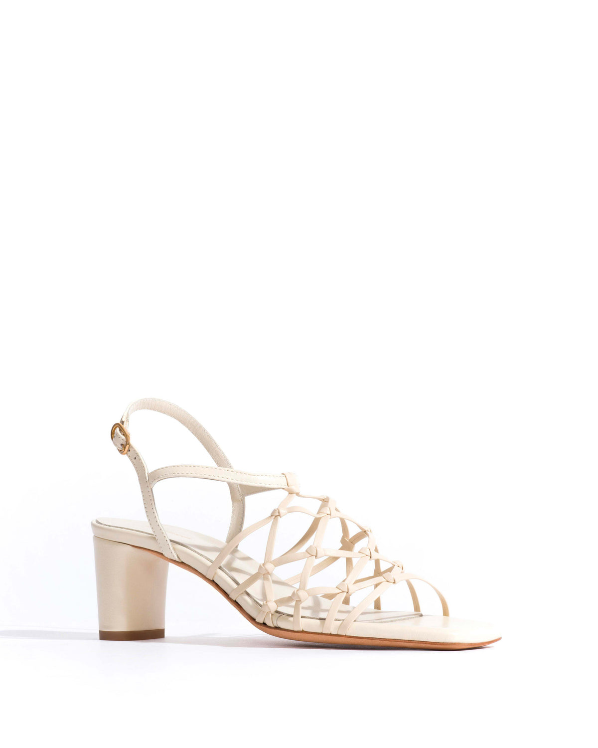 Coco 60 hand-braided Hand-braided leather White sand