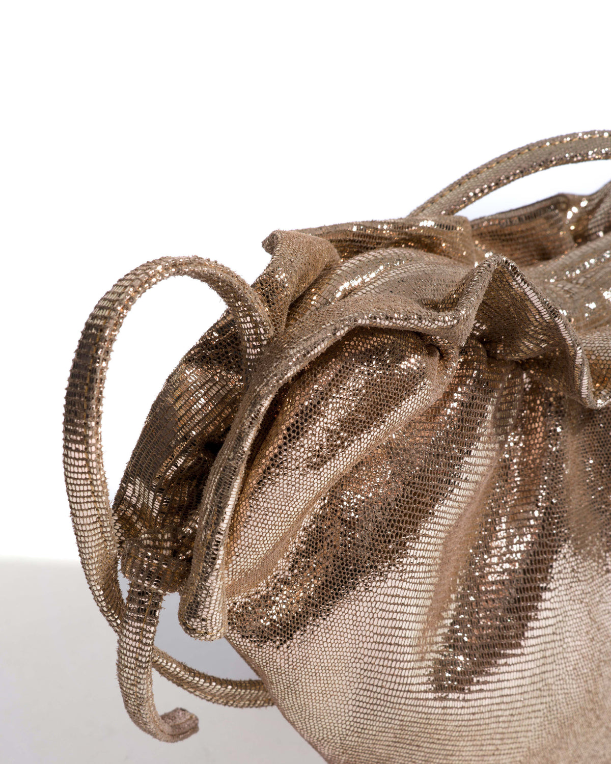 Zally classic heart bag Lizard metallic goat Vintage champagne