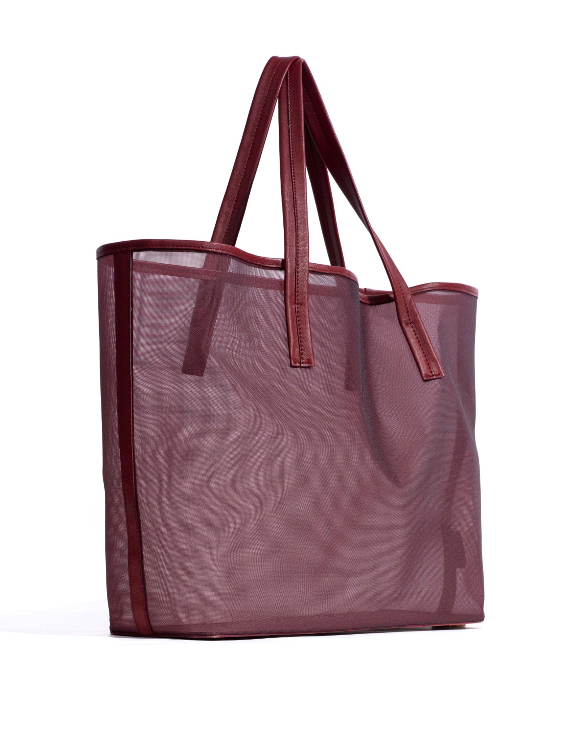 Ruba shopper mesh Shiny lamb & mesh Pomegranate - Anonymous Copenhagen Bags