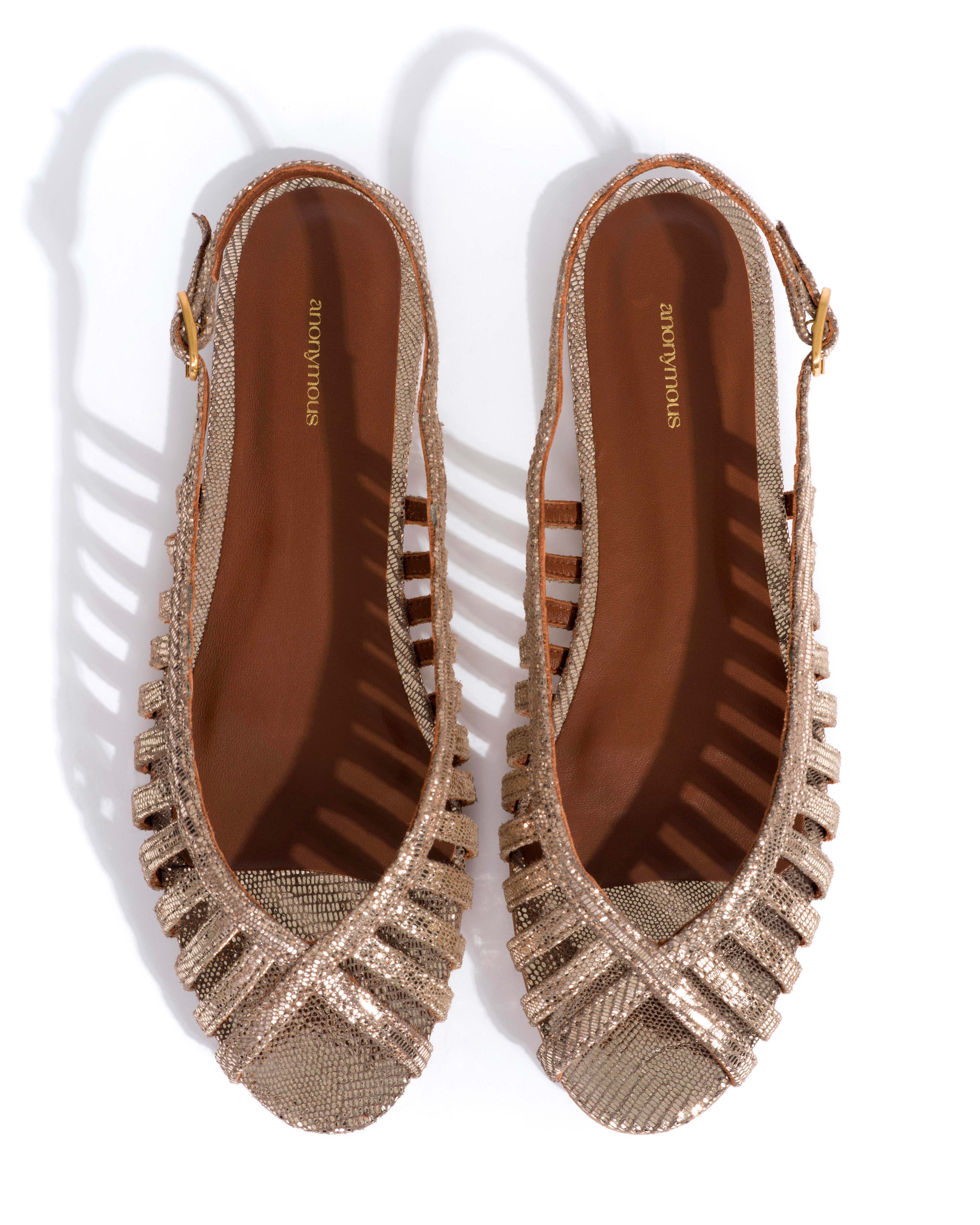 Carminho 10 Lizard metallic goat Vintage champagne