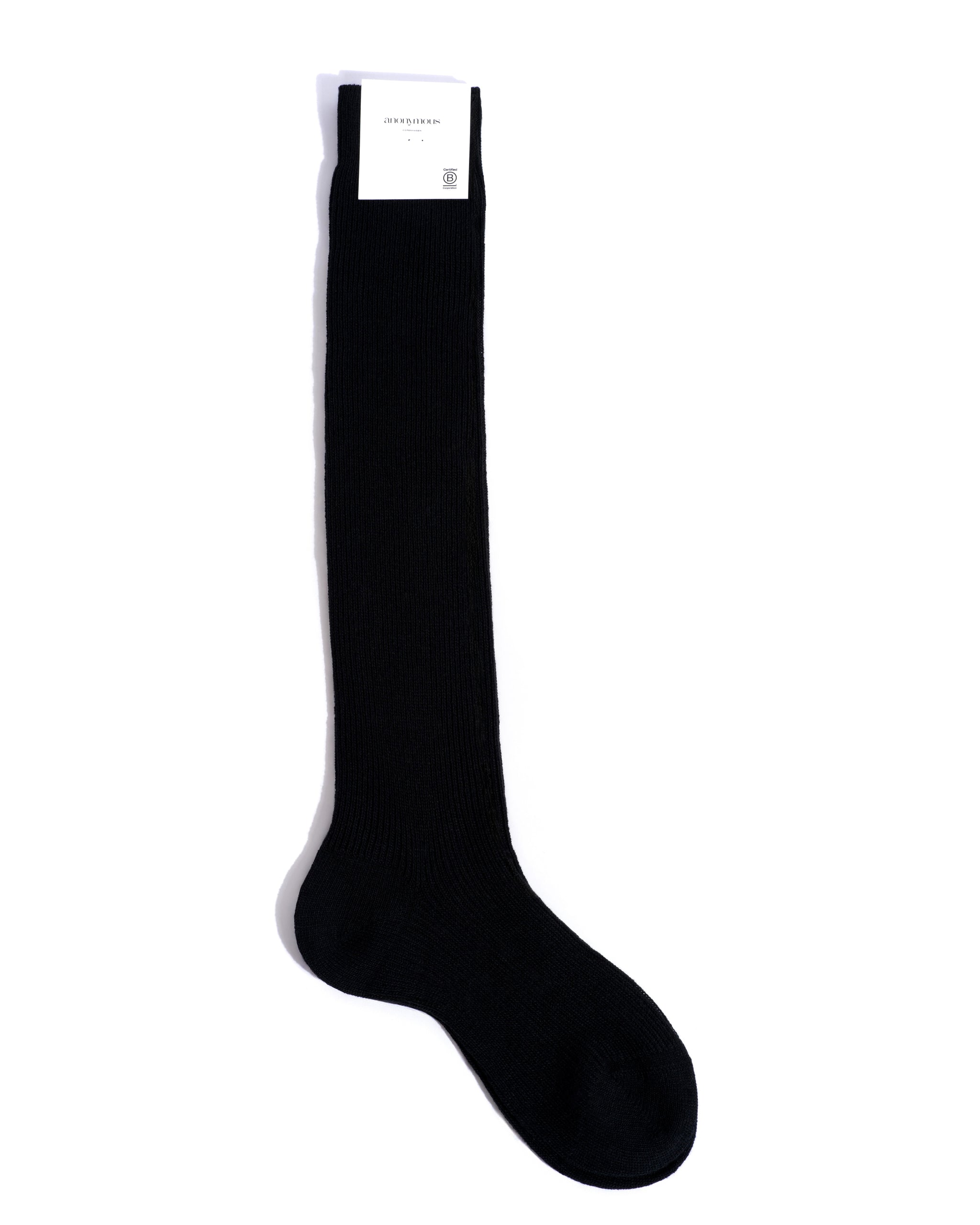 Lanai knee-high cashmere socks 70% wool 30% cashmere Black