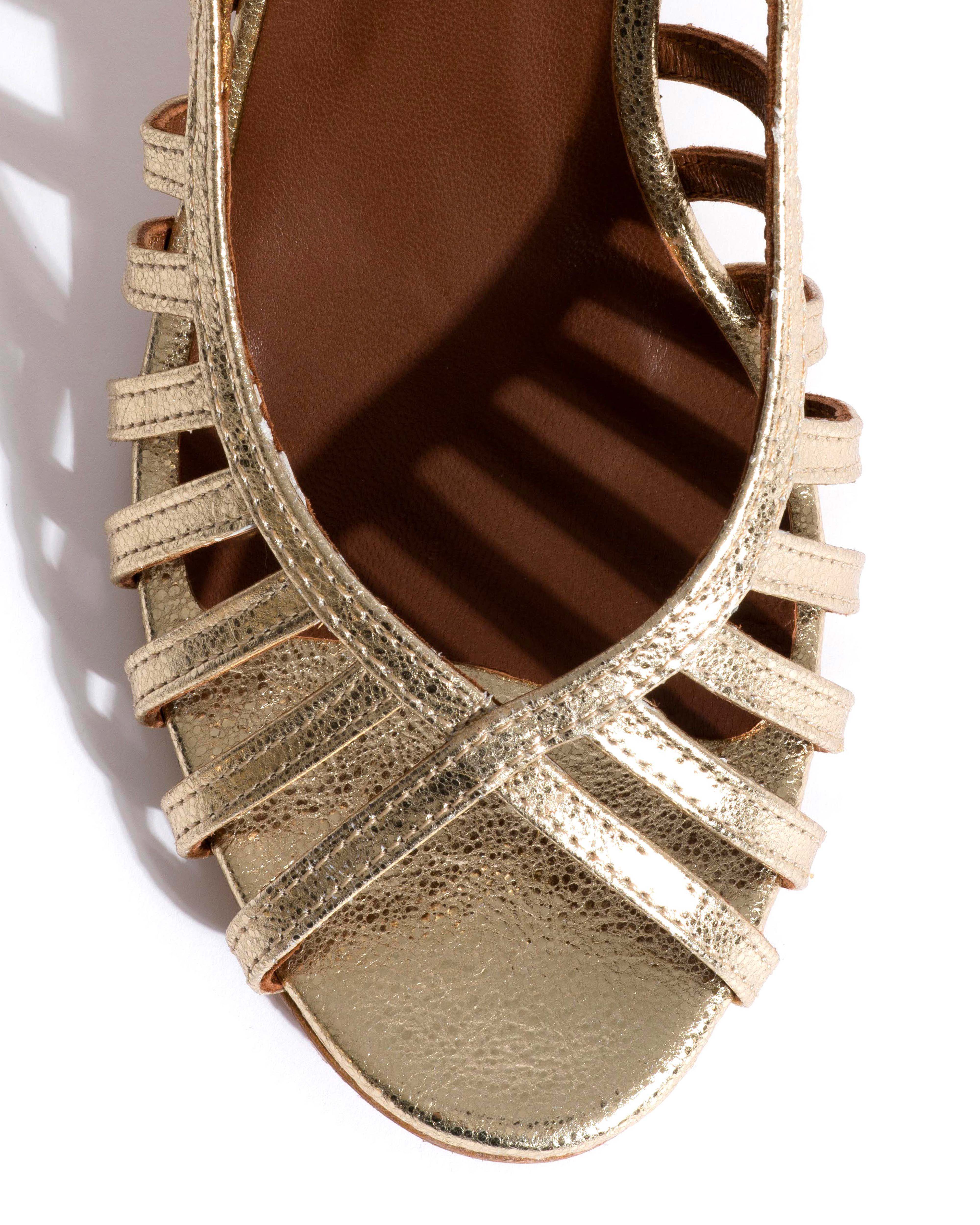 Carminho 75 Grained metallic goat Champagne