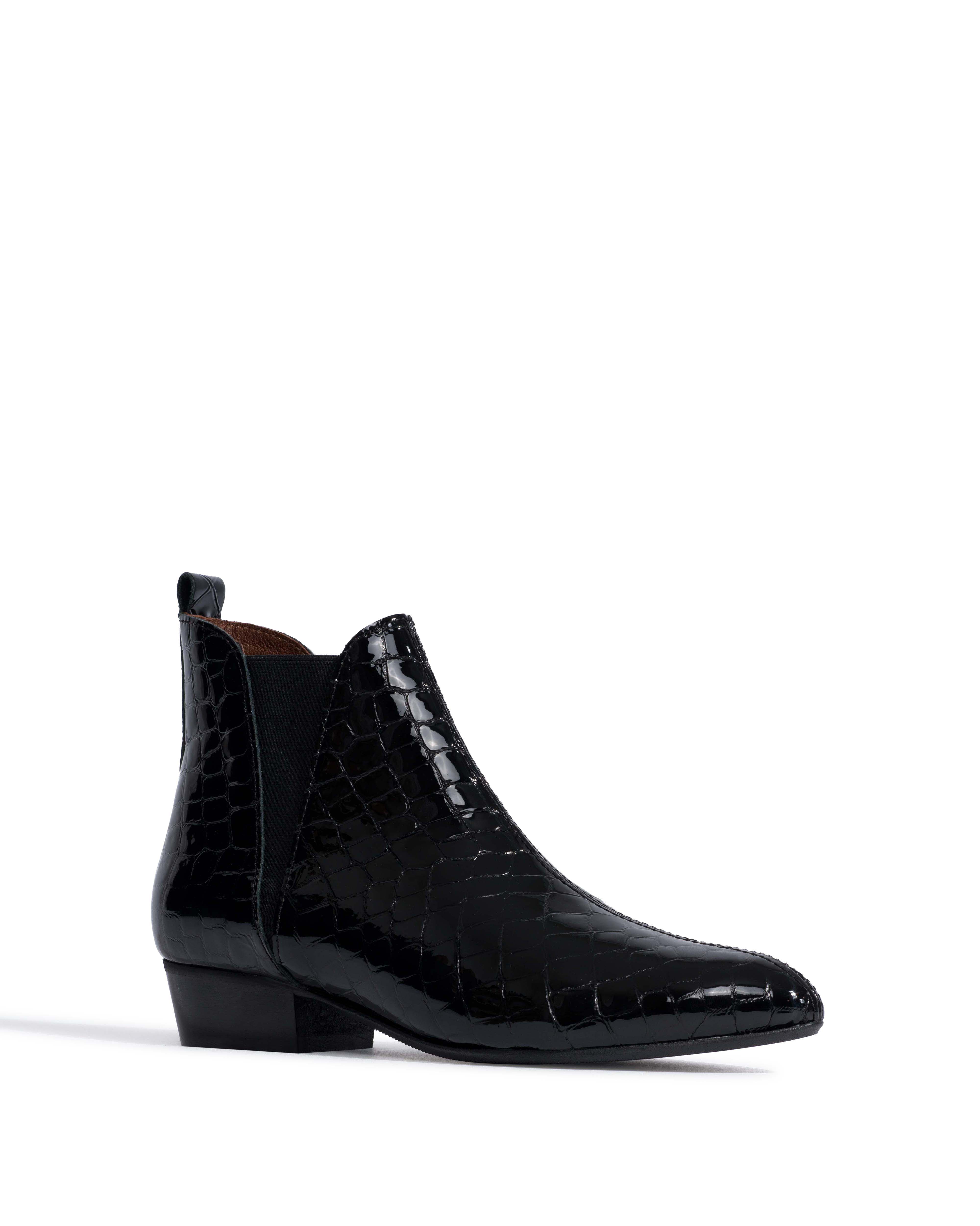 Rita Polished croco calf Black
