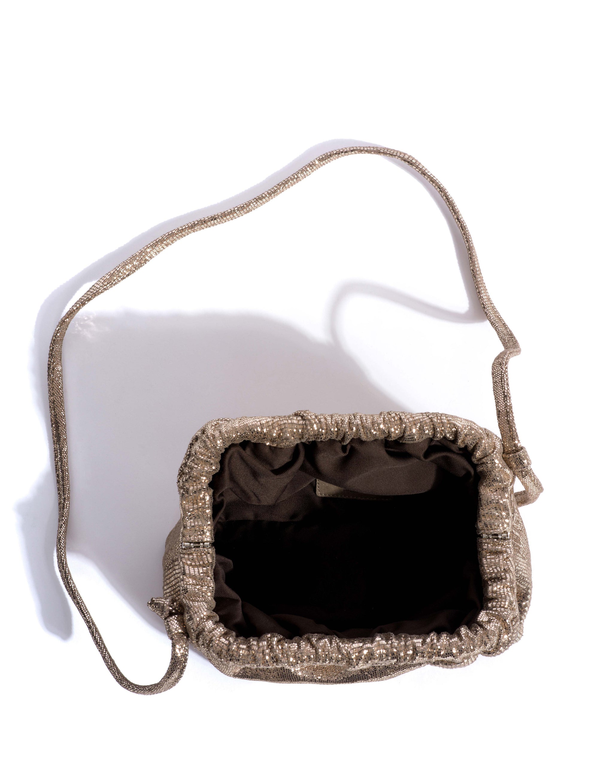 Hally petite cloud bag Lizard metallic goat Vintage champagne