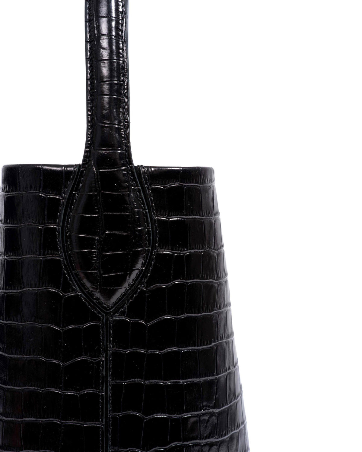 Versa everyday bag Polished croco calf Black
