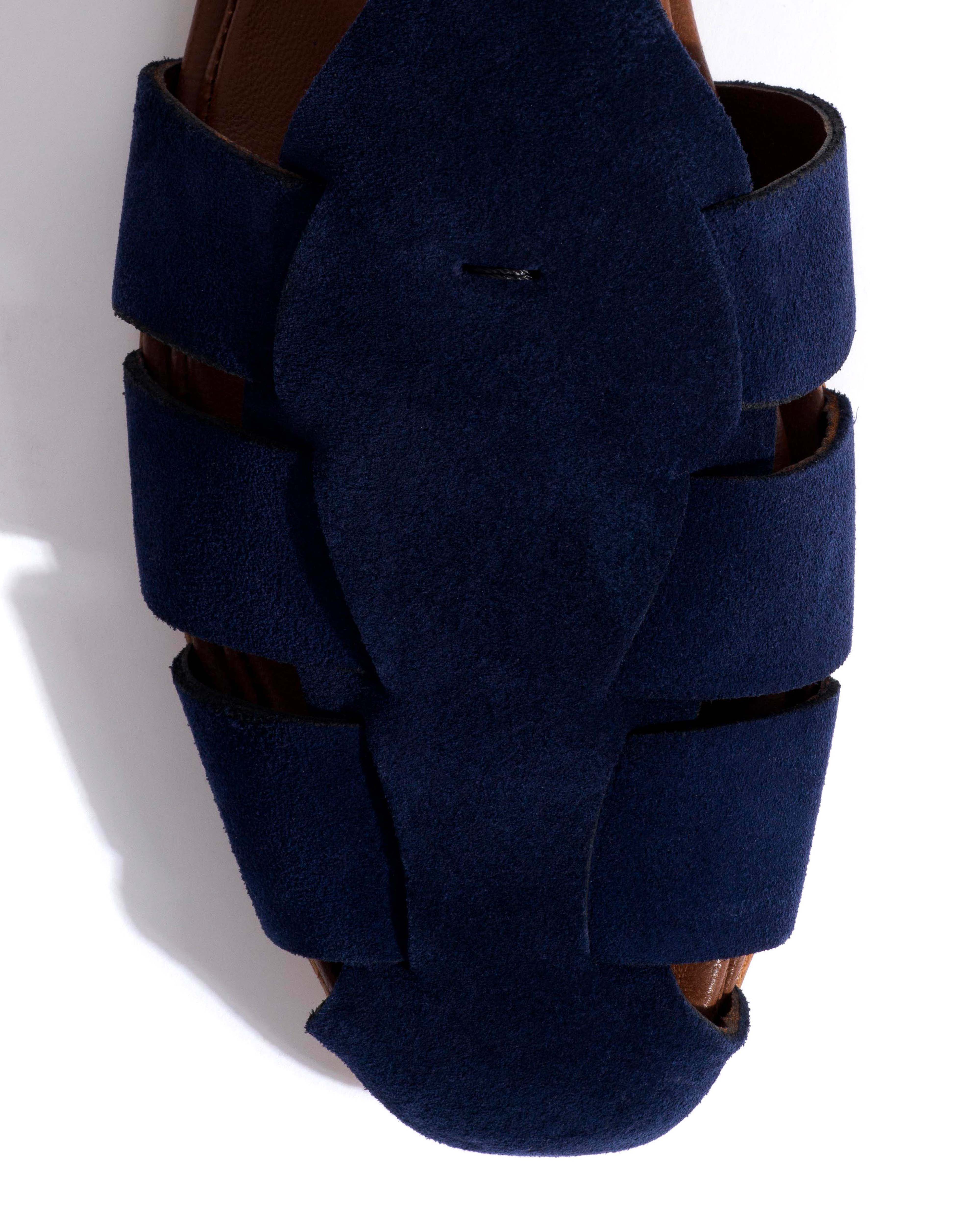 Lain flats Calf suede Ink blue