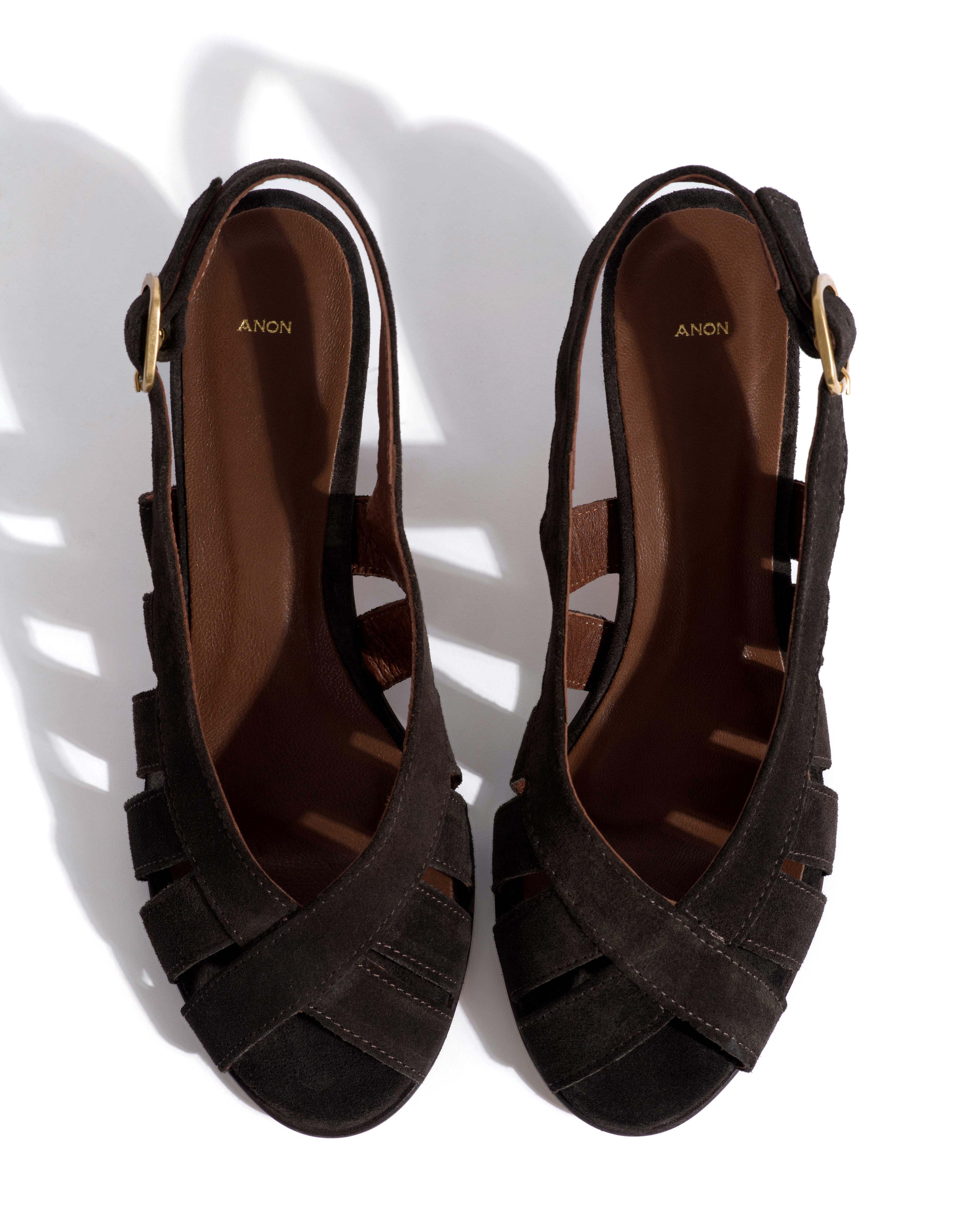 Sophie 50 stiletto Calf suede Espresso brown