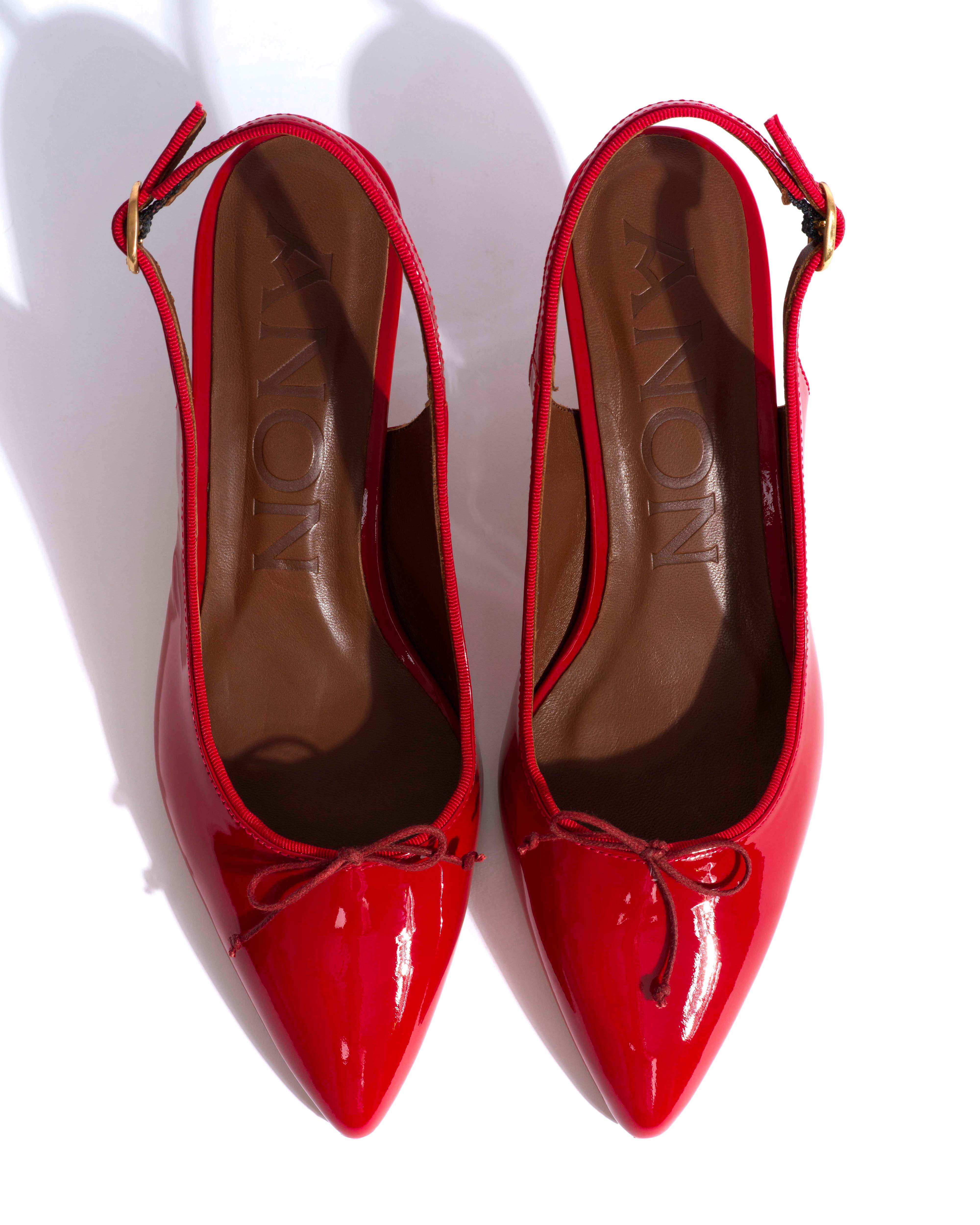 Kasy 50 kitten Polished soft calf Ruby red