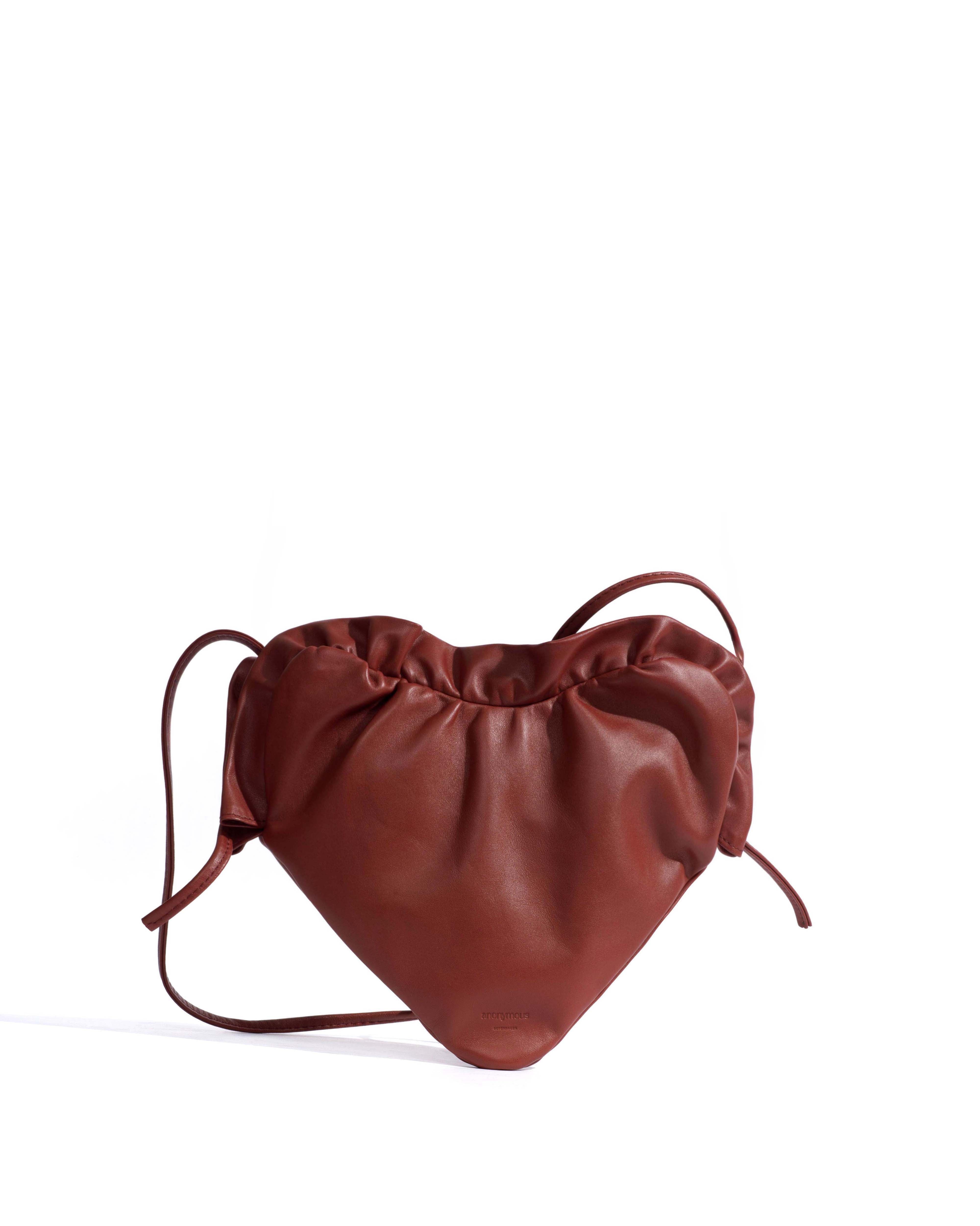 Zally heart bag Shiny lamb Terracotta