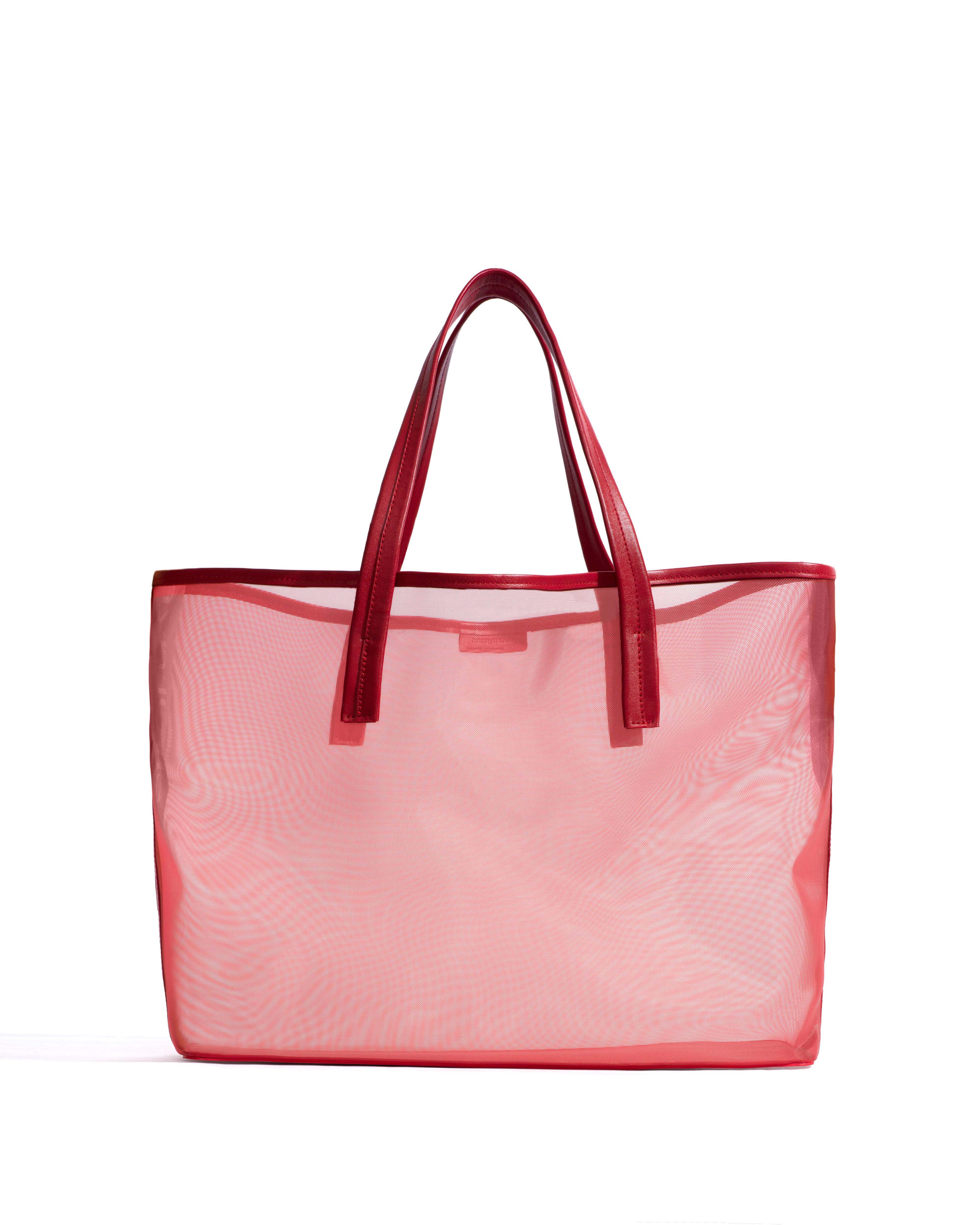 Ruba shopper mesh Shiny lamb & mesh Ruby red