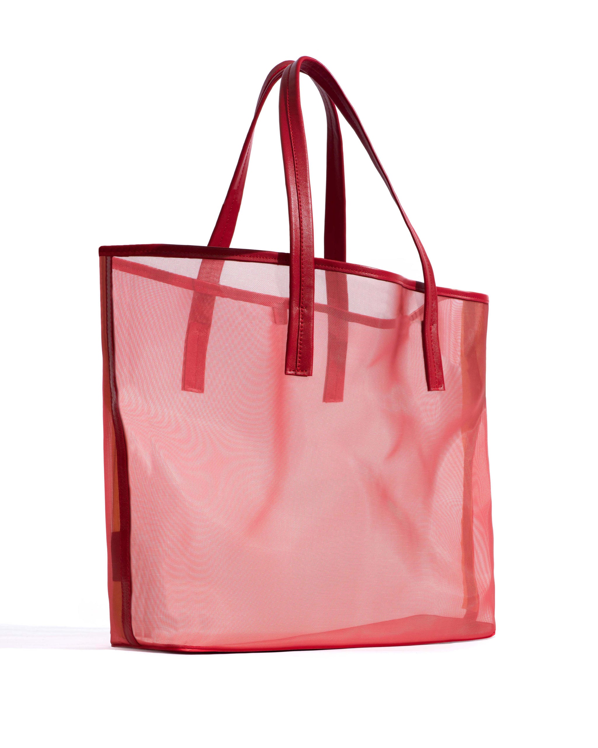 Ruba shopper mesh Shiny lamb & mesh Ruby red - Anonymous Copenhagen Bags