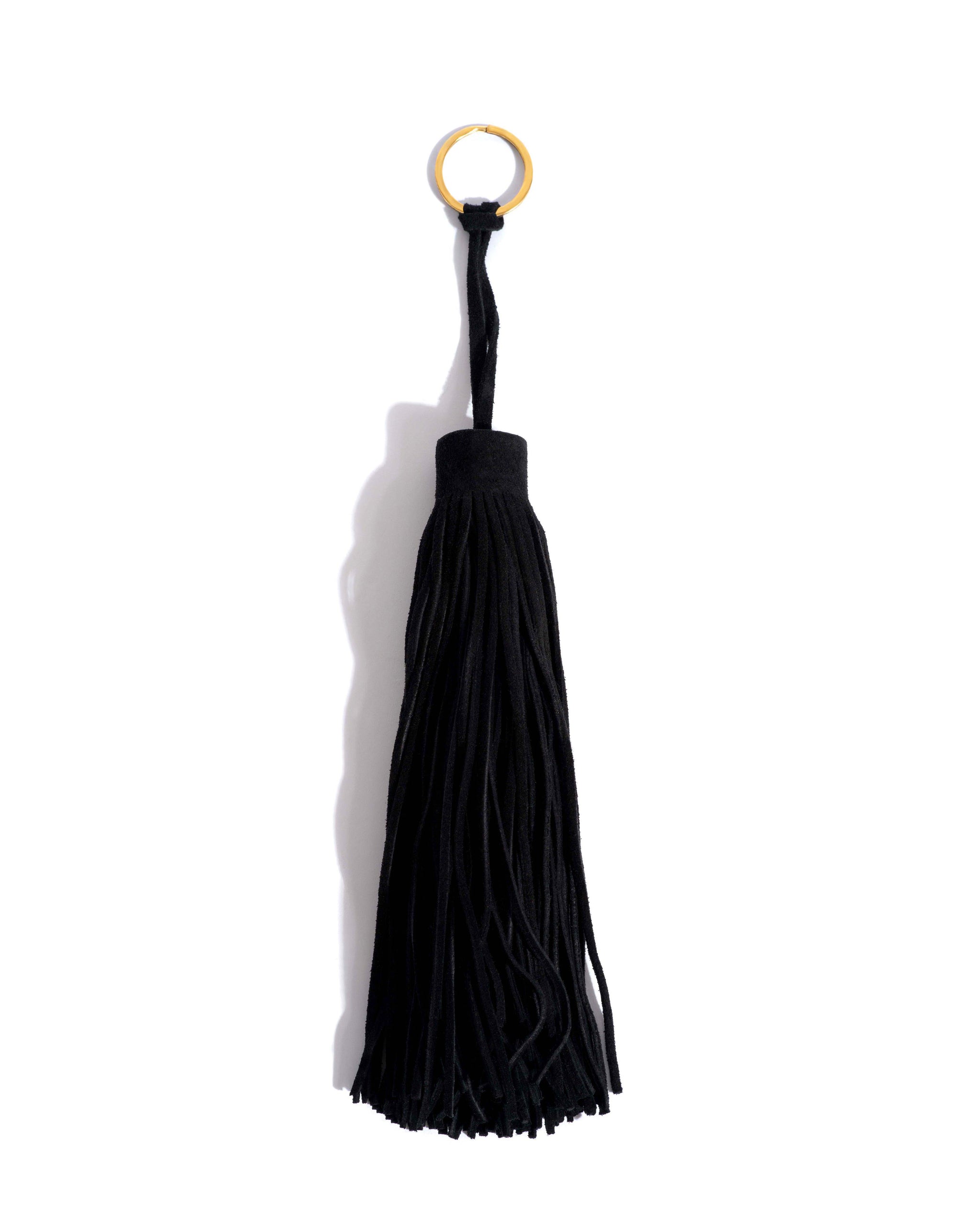 Langley fringe keyring Calf suede Black - Anonymous Copenhagen Small Leather Goods