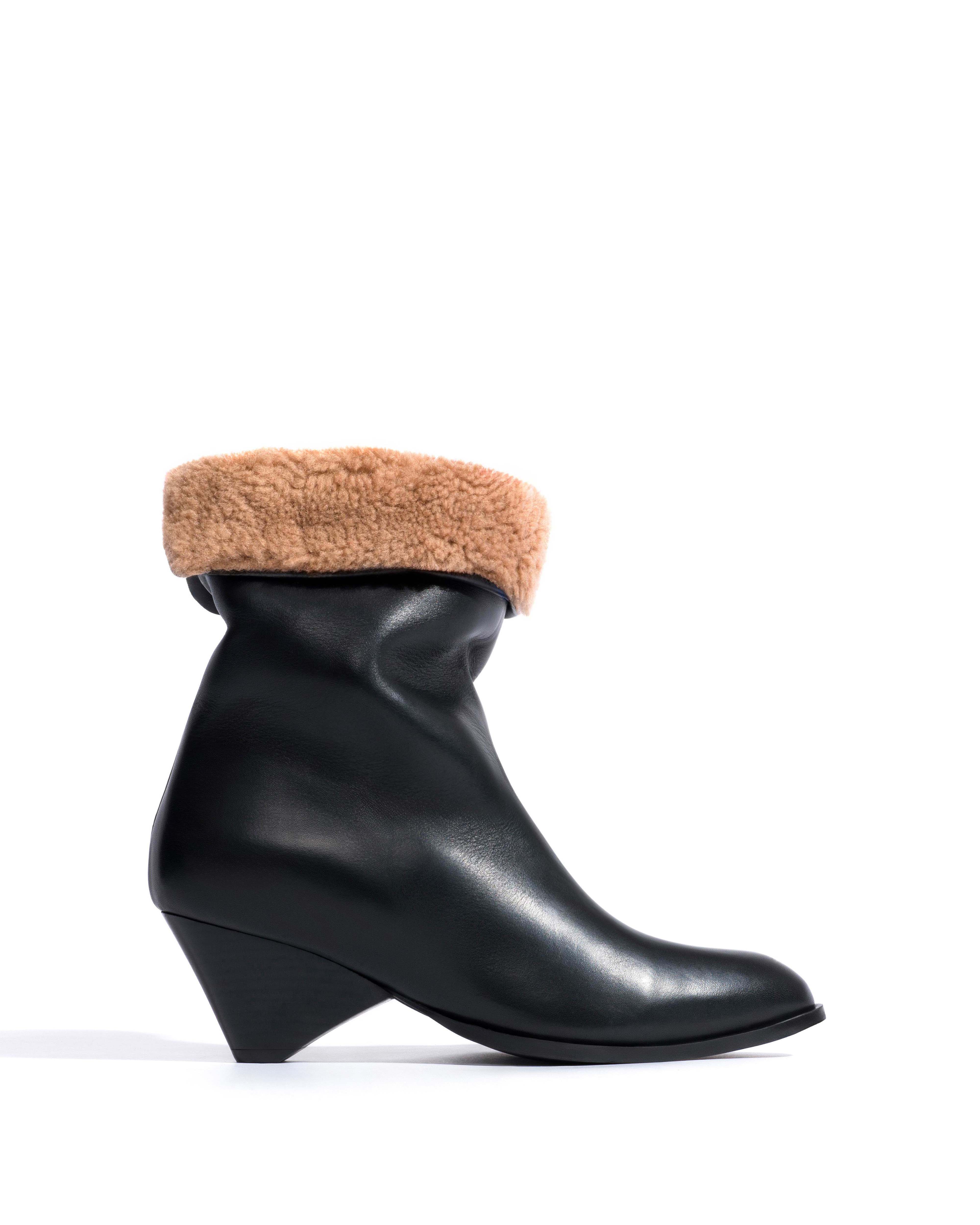 Vully 50 triangle lamb shearling Soft calf Black