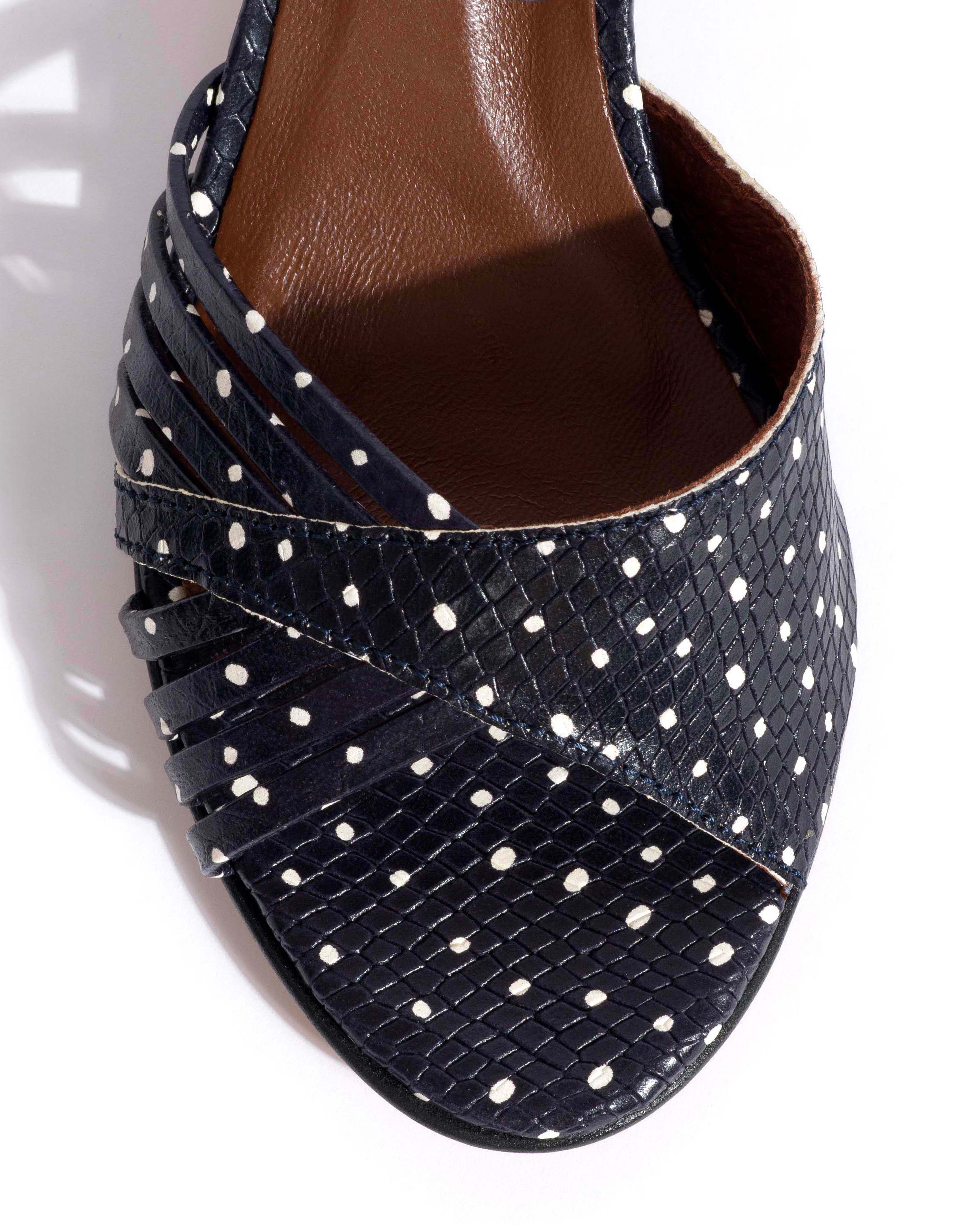 Hermine Spotted snake calf Midnight blue