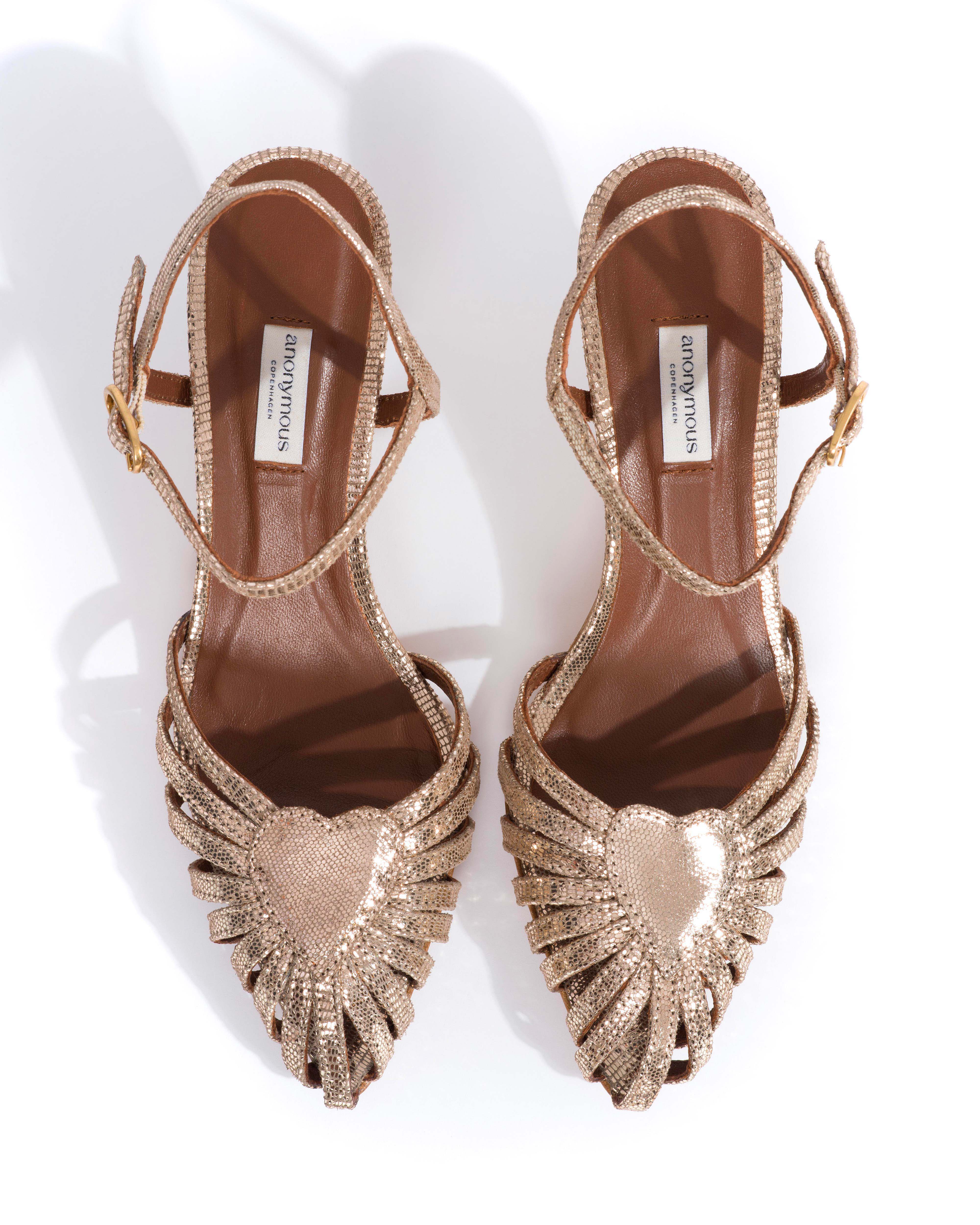 Keesha 55 Lizard metallic goat Vintage champagne