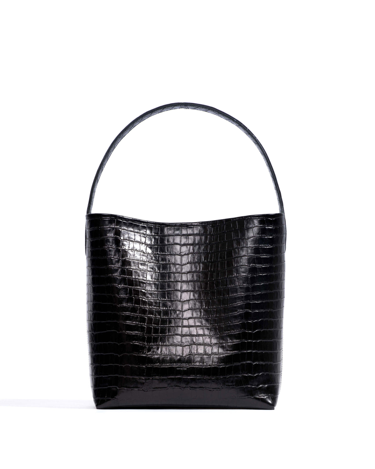 Versa everyday bag Polished croco calf Black