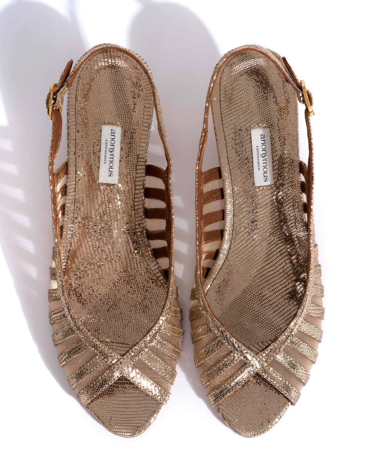 Carminho 40 mesh Lizard metallic goat & mesh Vintage champagne & gold