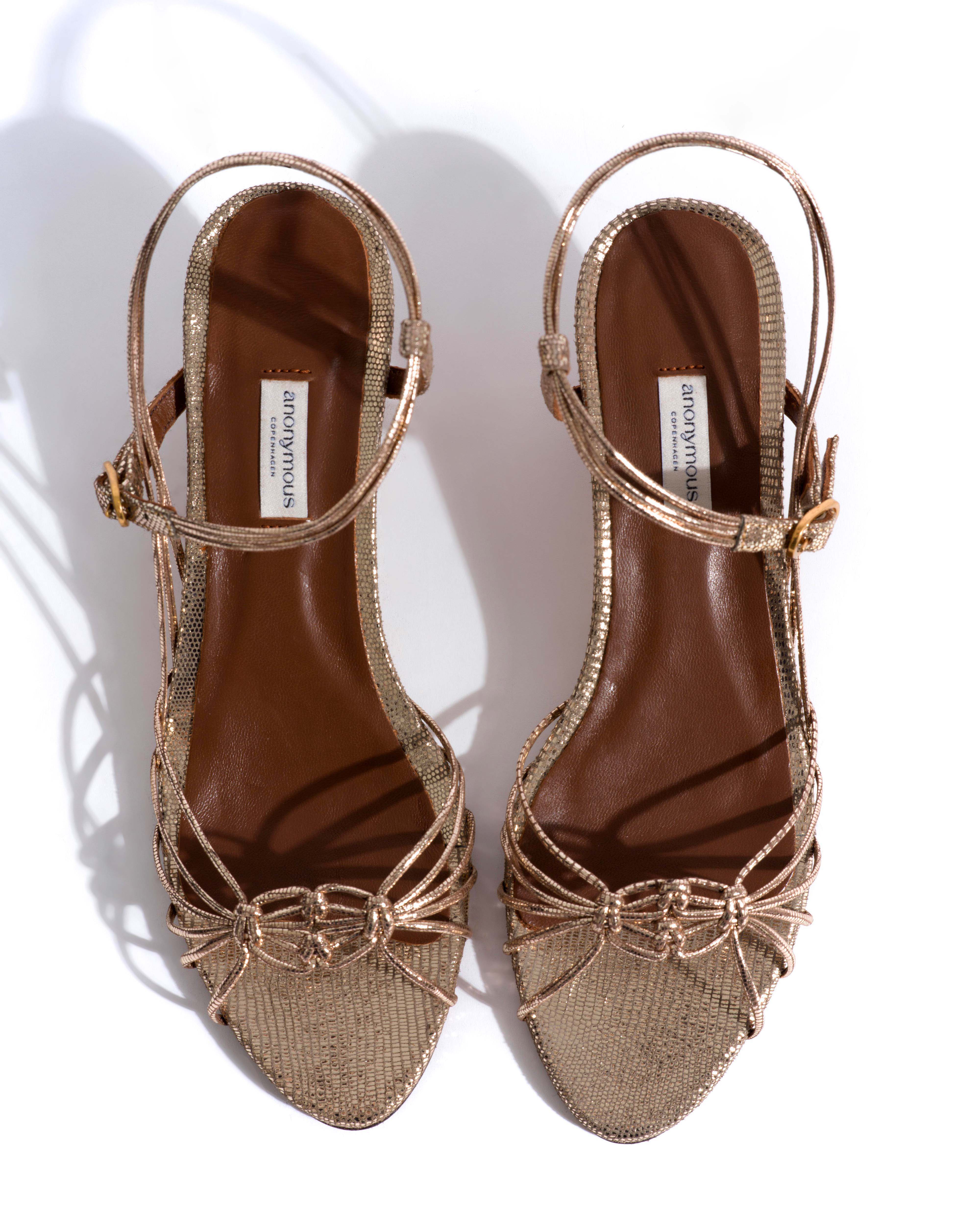 Savannah 40 hand-braided Lizard metallic goat Vintage champagne