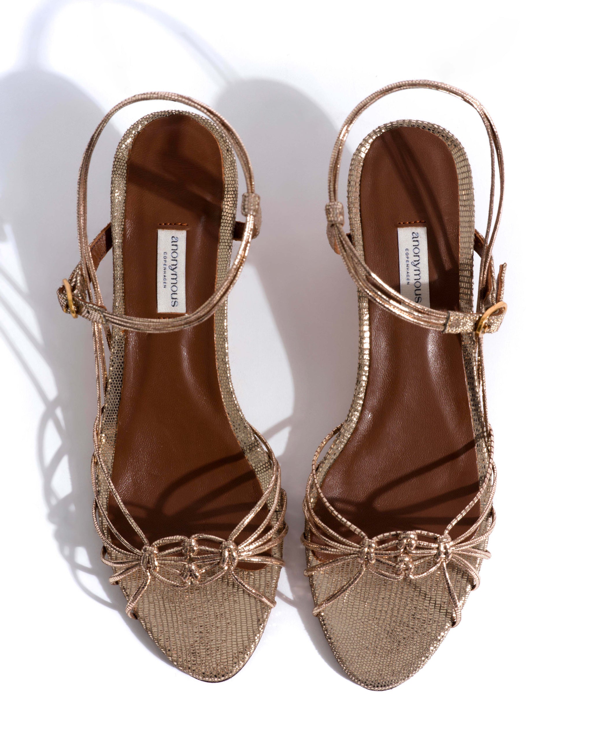 Savannah 40 hand-braided Lizard metallic goat Vintage champagne - 