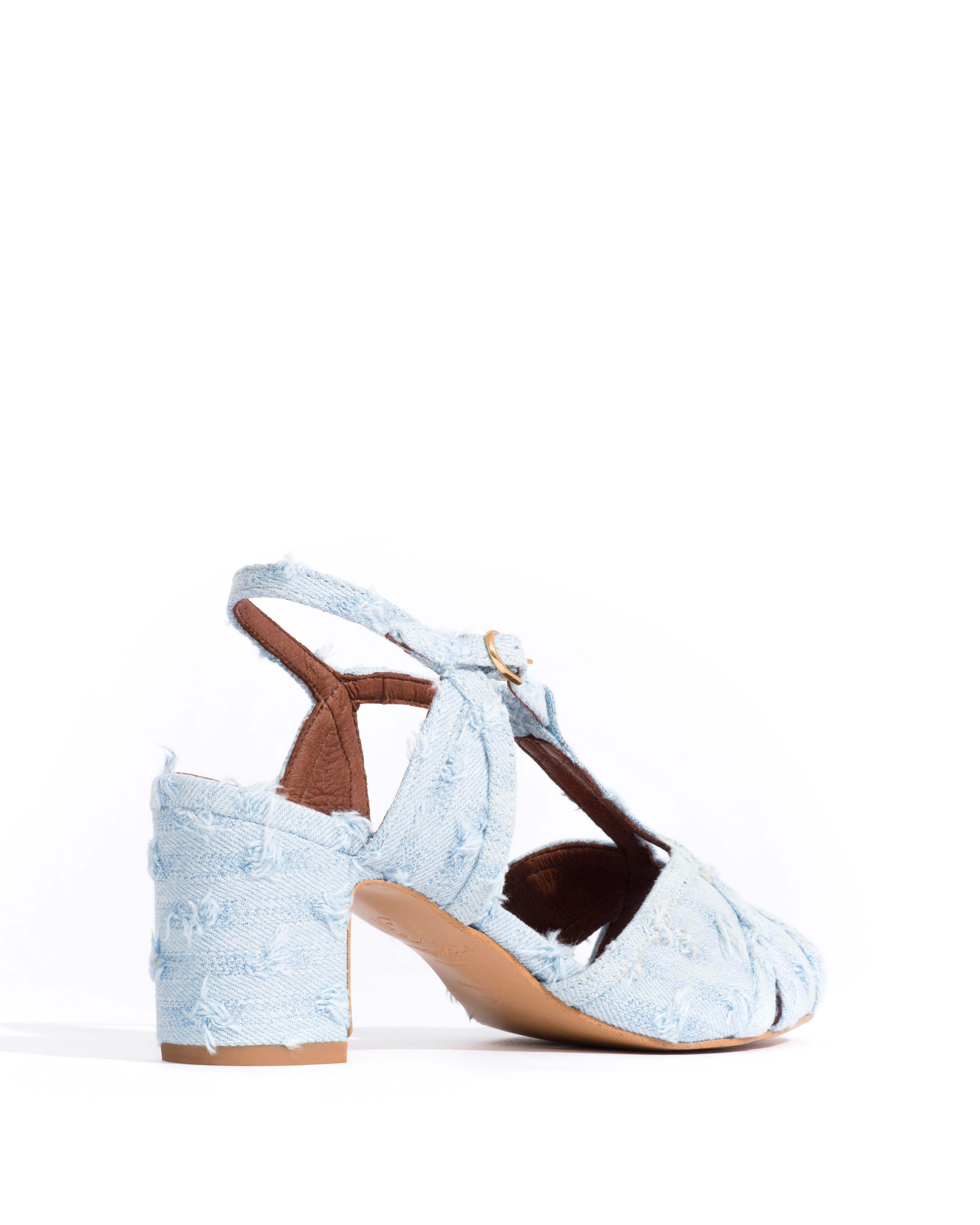 Therese 55 Denim Distressed washed blue