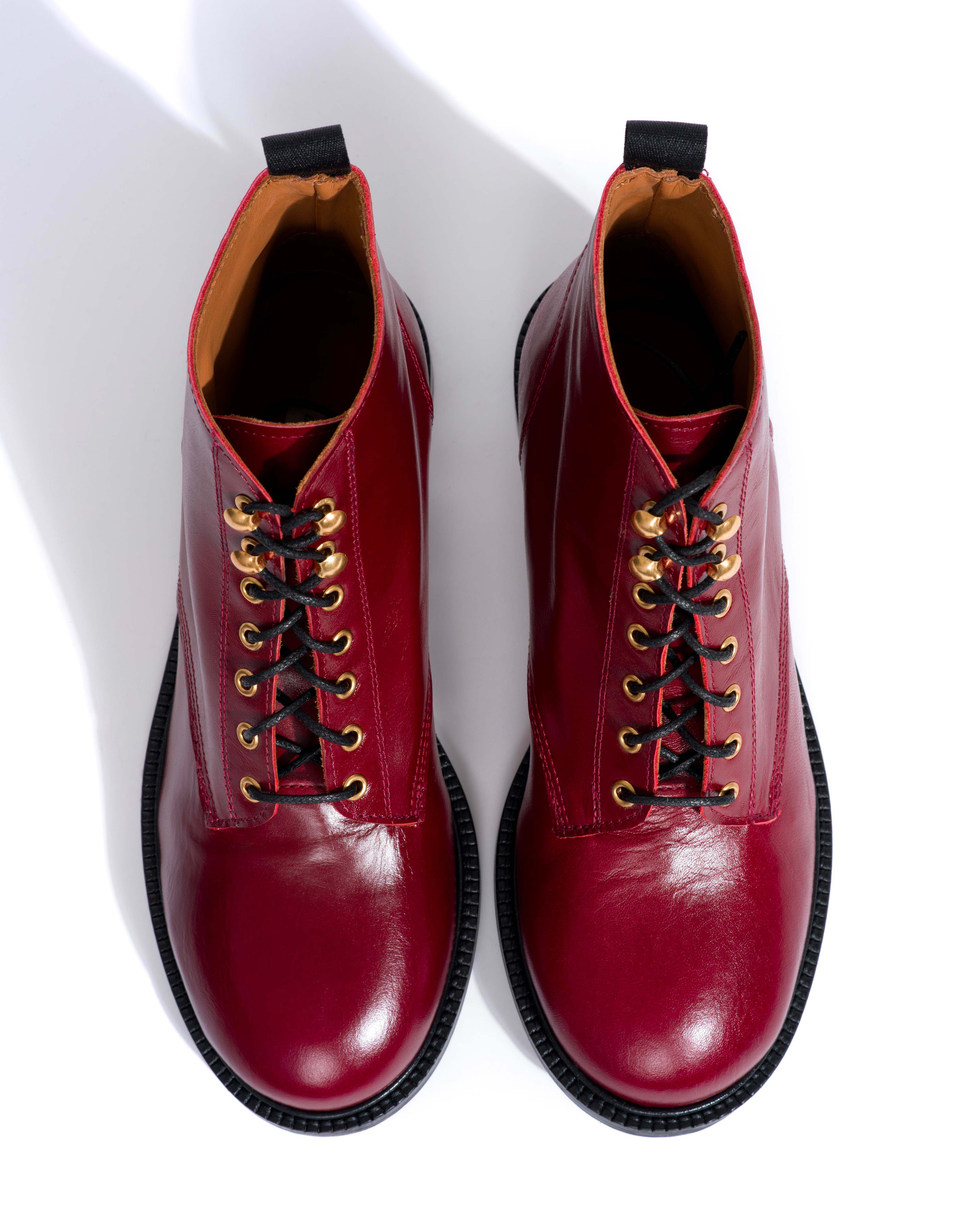 Valery Crinkled soft calf Pomegranate